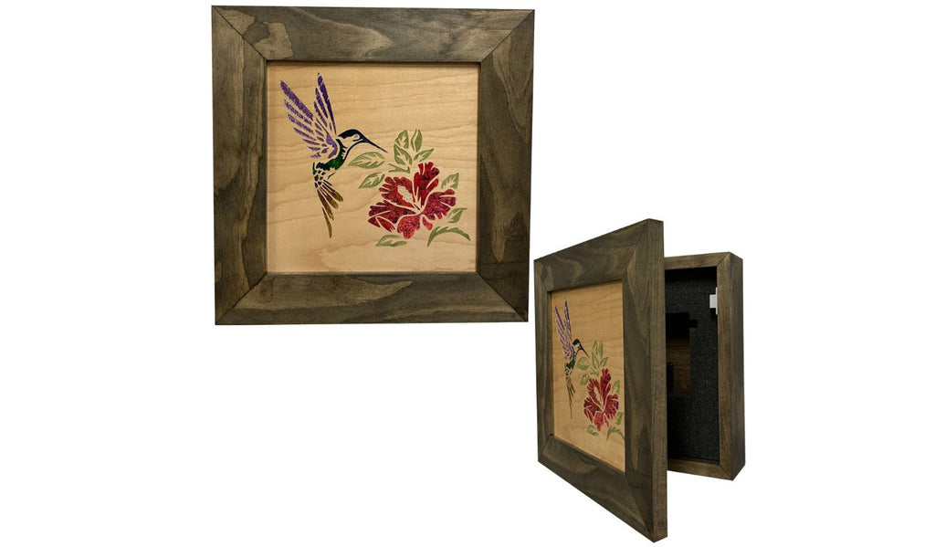 decorative-wooden-gun-safe-with-hummingbird-and-hibiscus