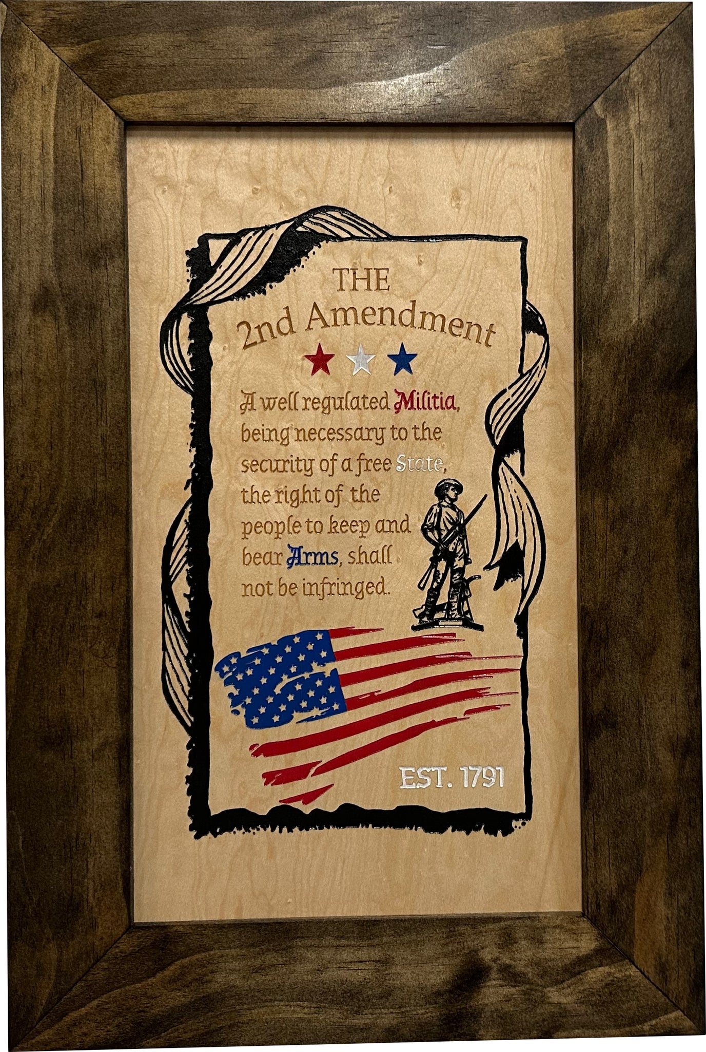 2nd Amendment Gun Safe - Wall Mounted Hidden Gun Cabinet Front view