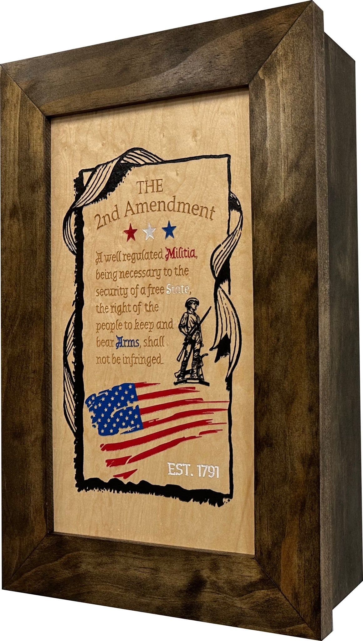 2nd Amendment Gun Safe - Wall Mounted Hidden Gun side view