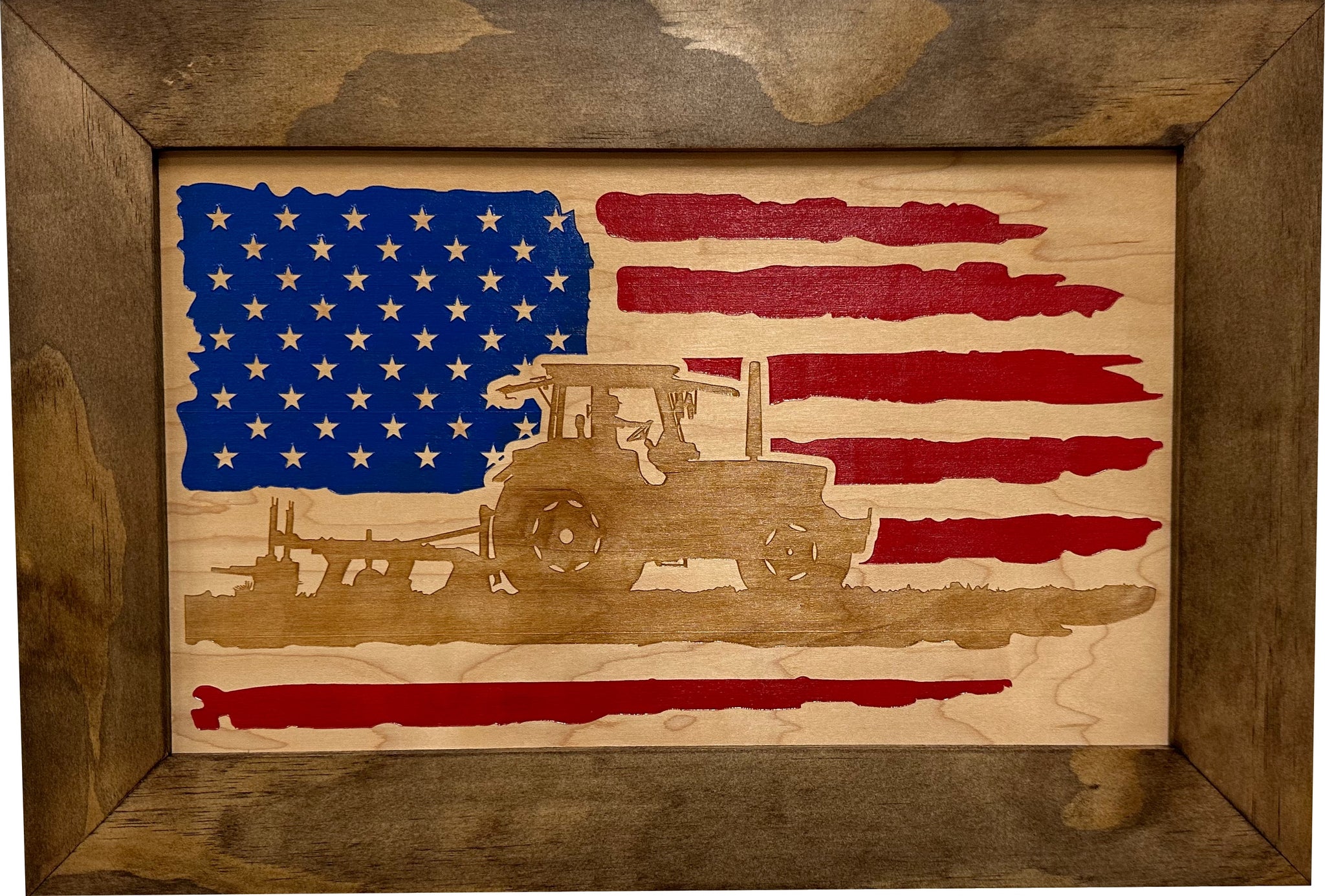American Flag Farmer Wall Mounted Locking Hidden Gun Cabinet Front look