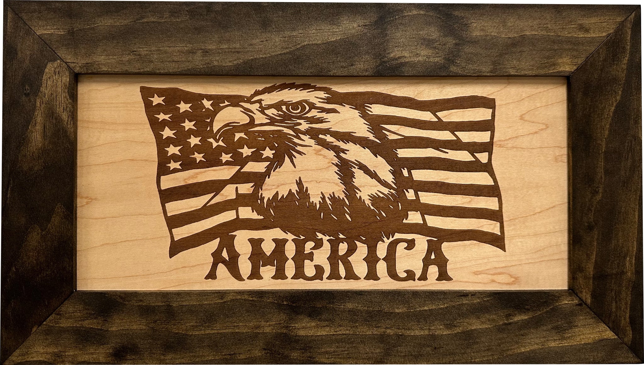 American Flag with Bald Eagle Wall-Mounted Gun Cabinet | Bellewood Designs