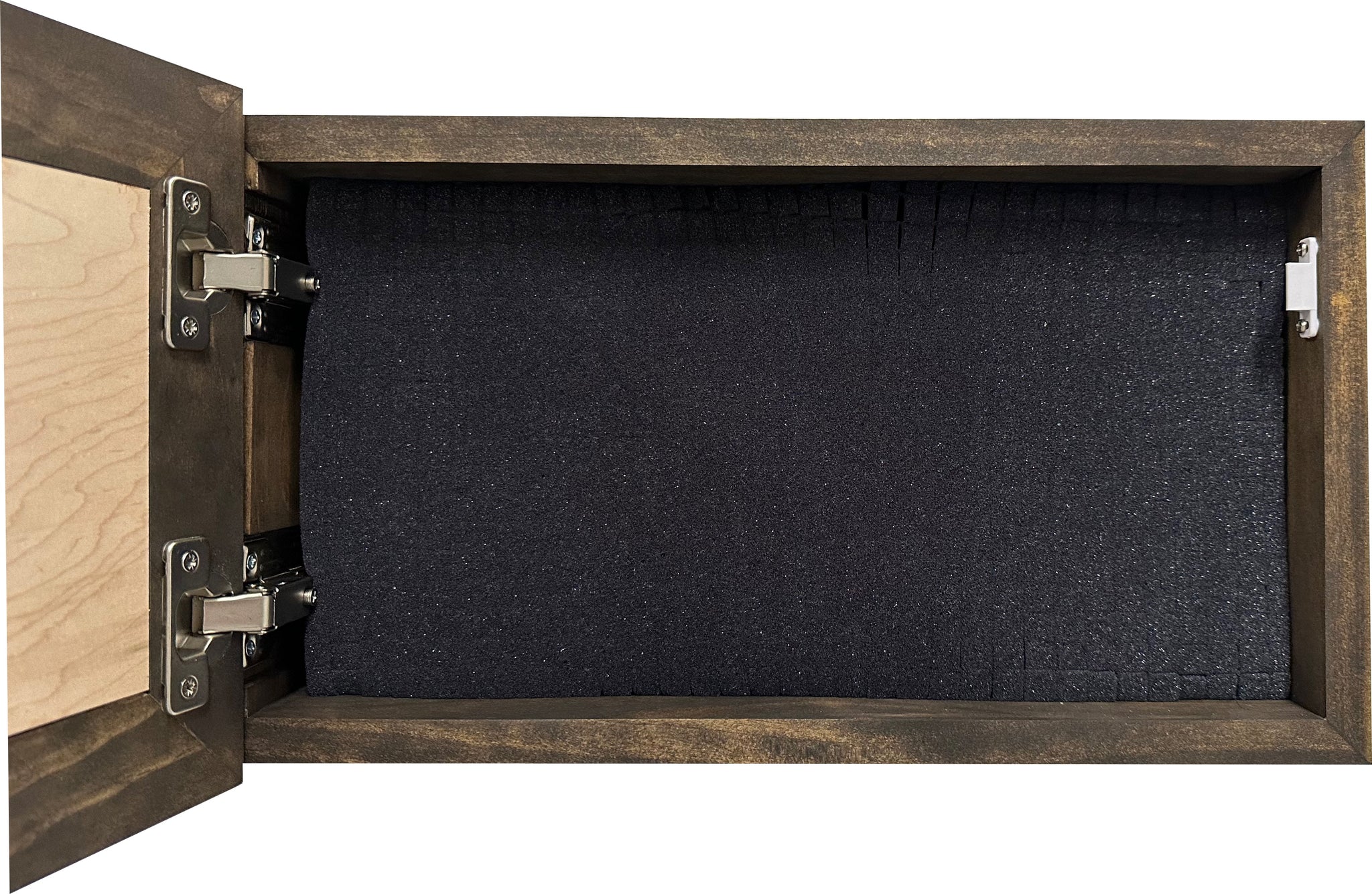 American Flag with Bald Eagle Wall-Mounted Gun Cabinet full open