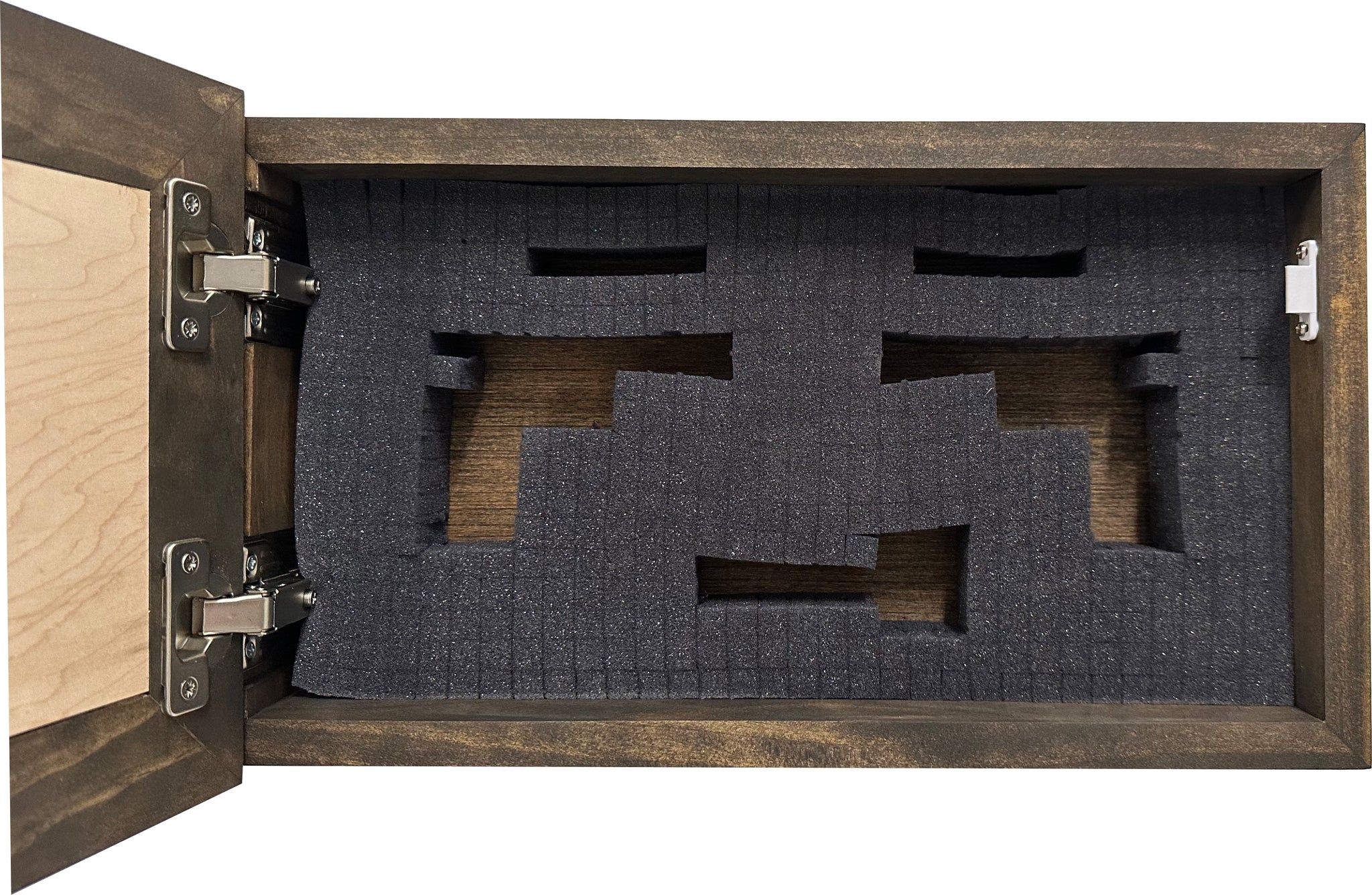 American Flag with Bald Eagle Wall-Mounted Gun Cabinet with foam fit