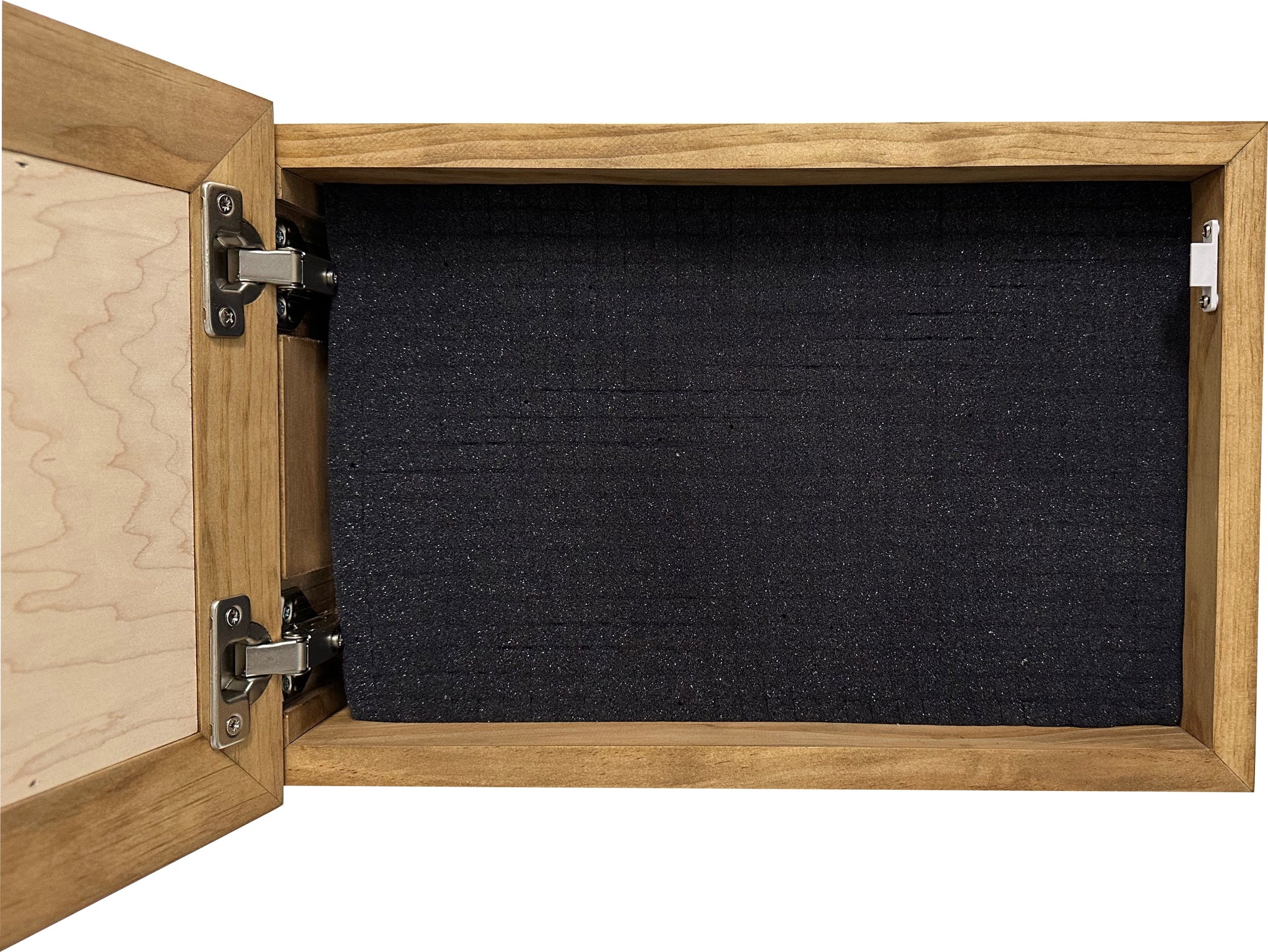 Bald Eagle & American Flag Wall-Mounted Secure Gun Cabinet Inside View