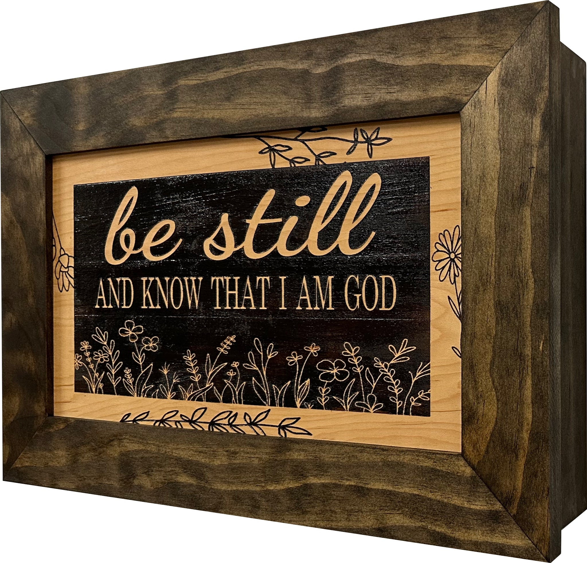 Be Still and Know That I am God Psalm 46:10 Hidden Gun Safe with close view