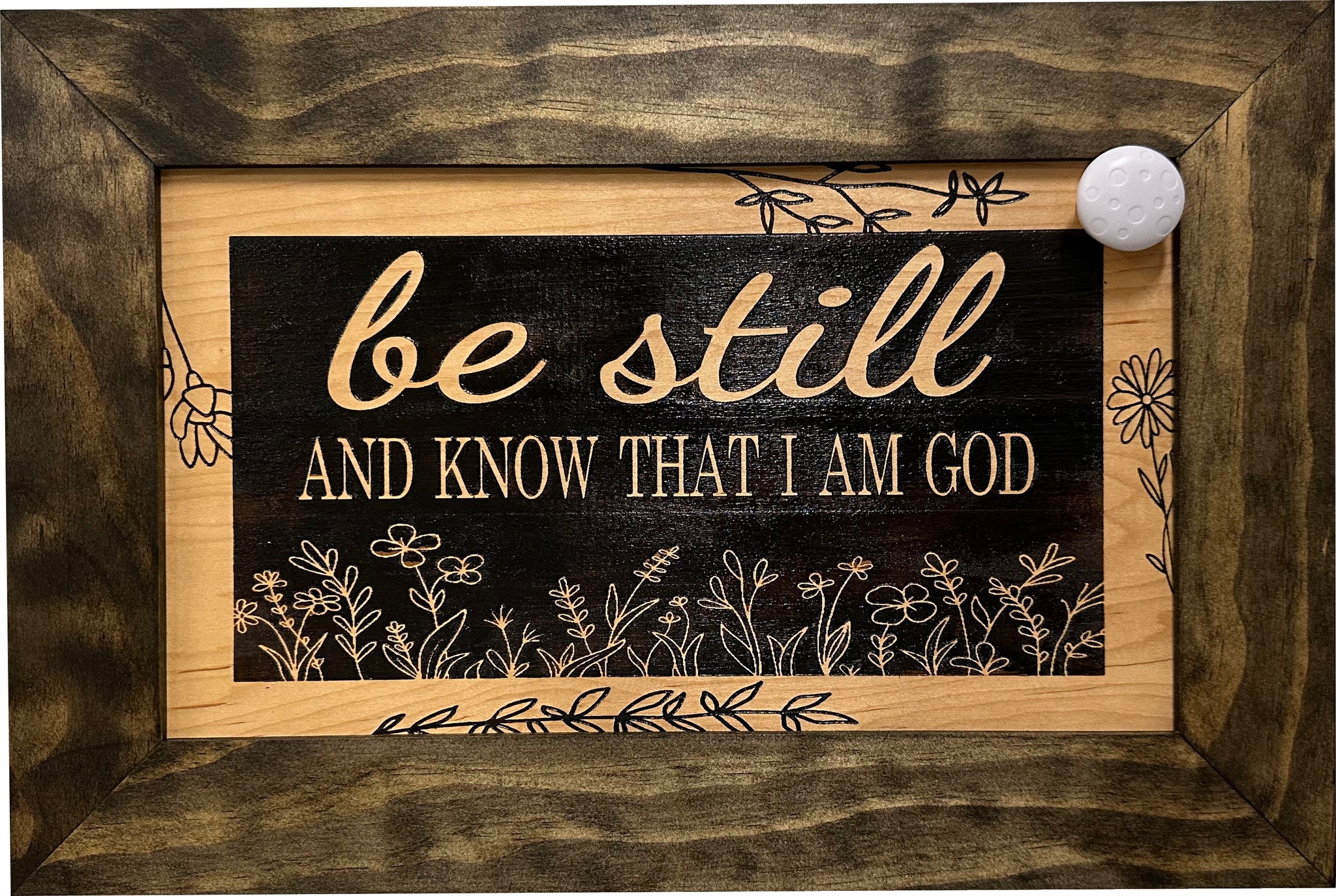 Be Still and Know That I am God Psalm 46:10 Hidden Gun Safe with key