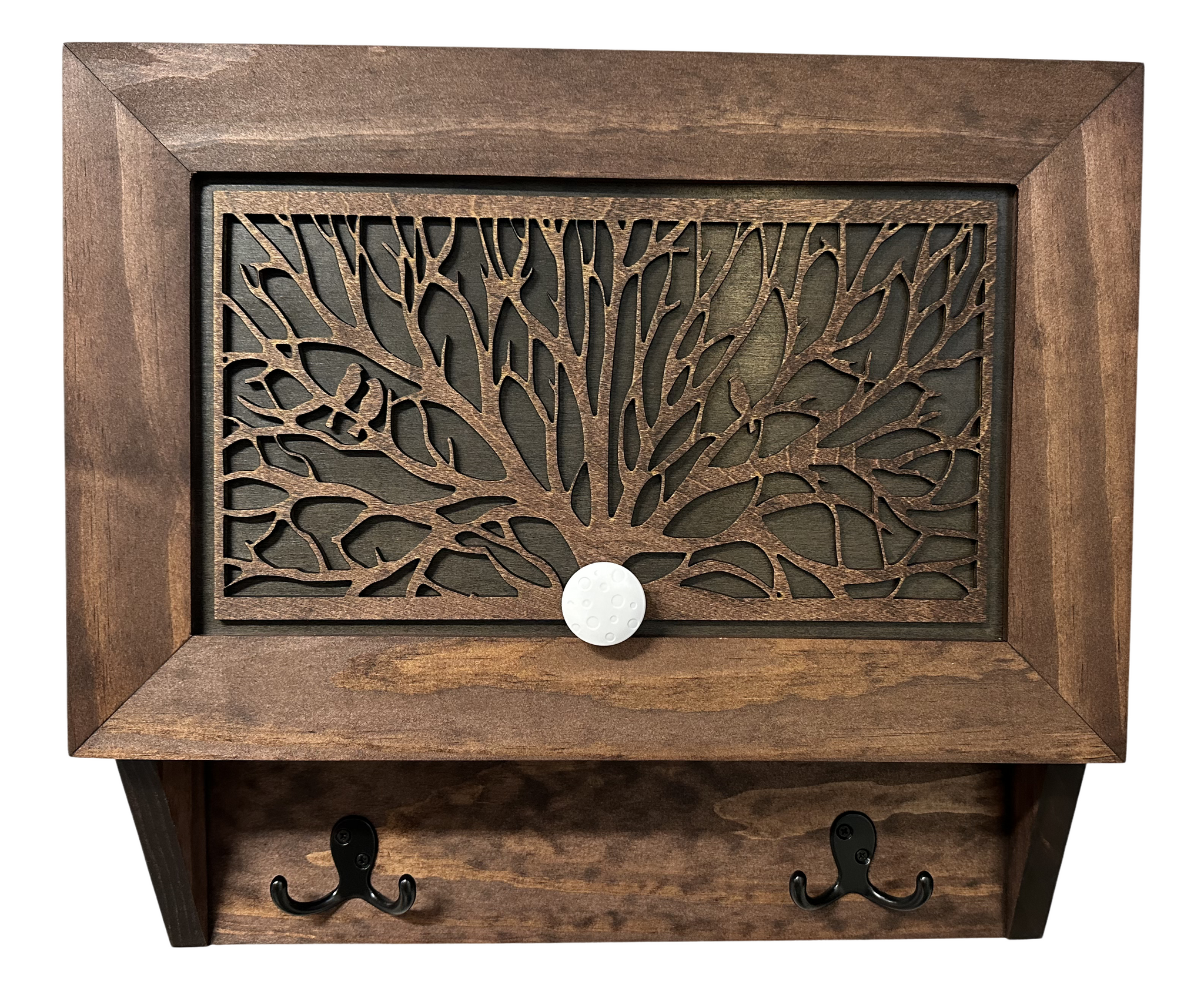 Birds in a Tree Hidden Gun Wooden Coat Rack Concealment Decor with magnectic key