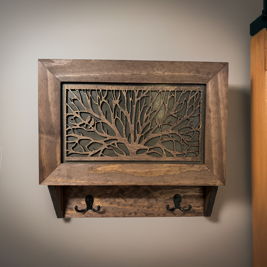 Birds in a Tree Hidden Gun Wooden Concealment Decor 