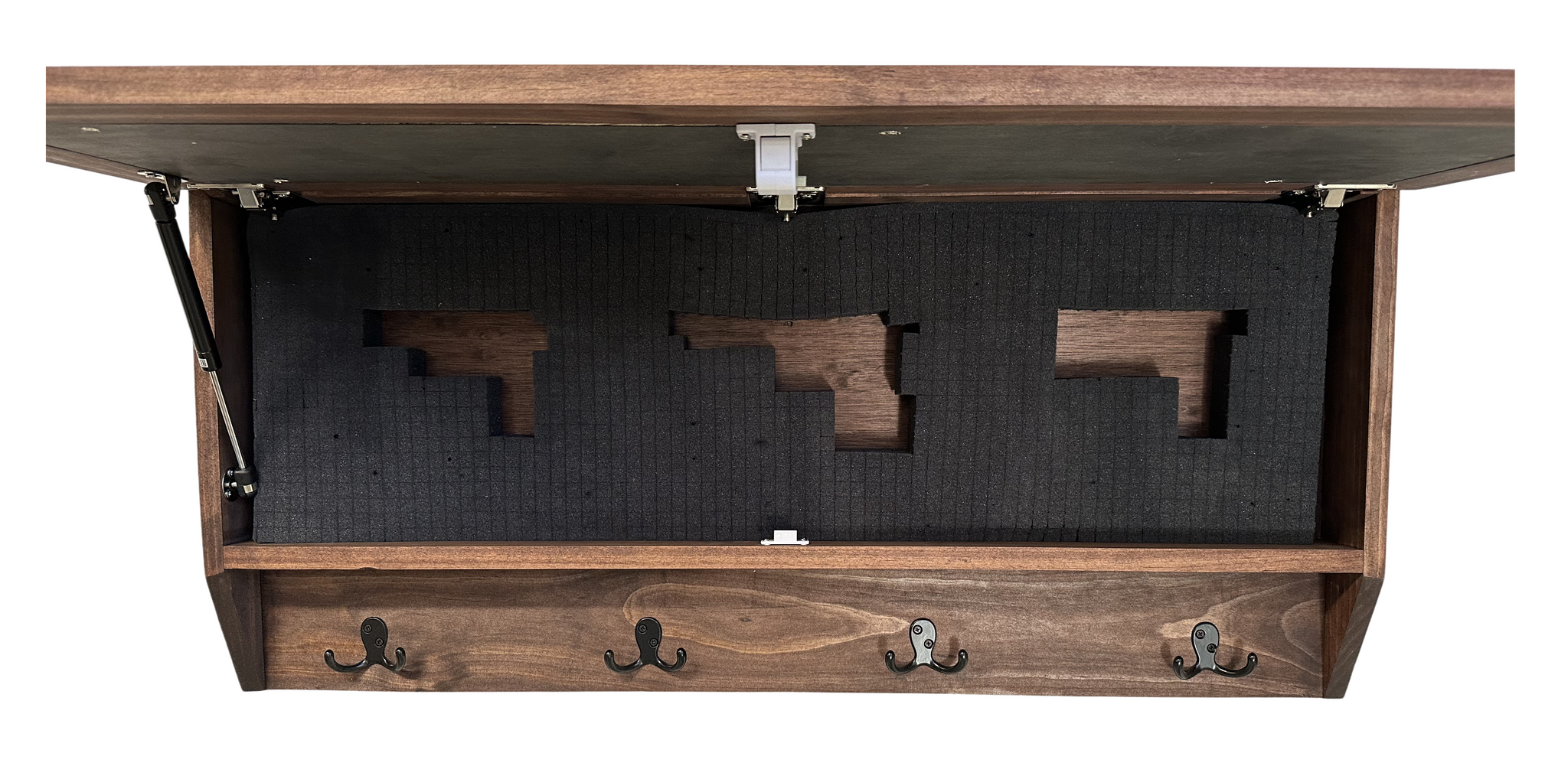 Birds in a Tree Large Hidden Gun Concealment Coat Rack front open pistols storage inside