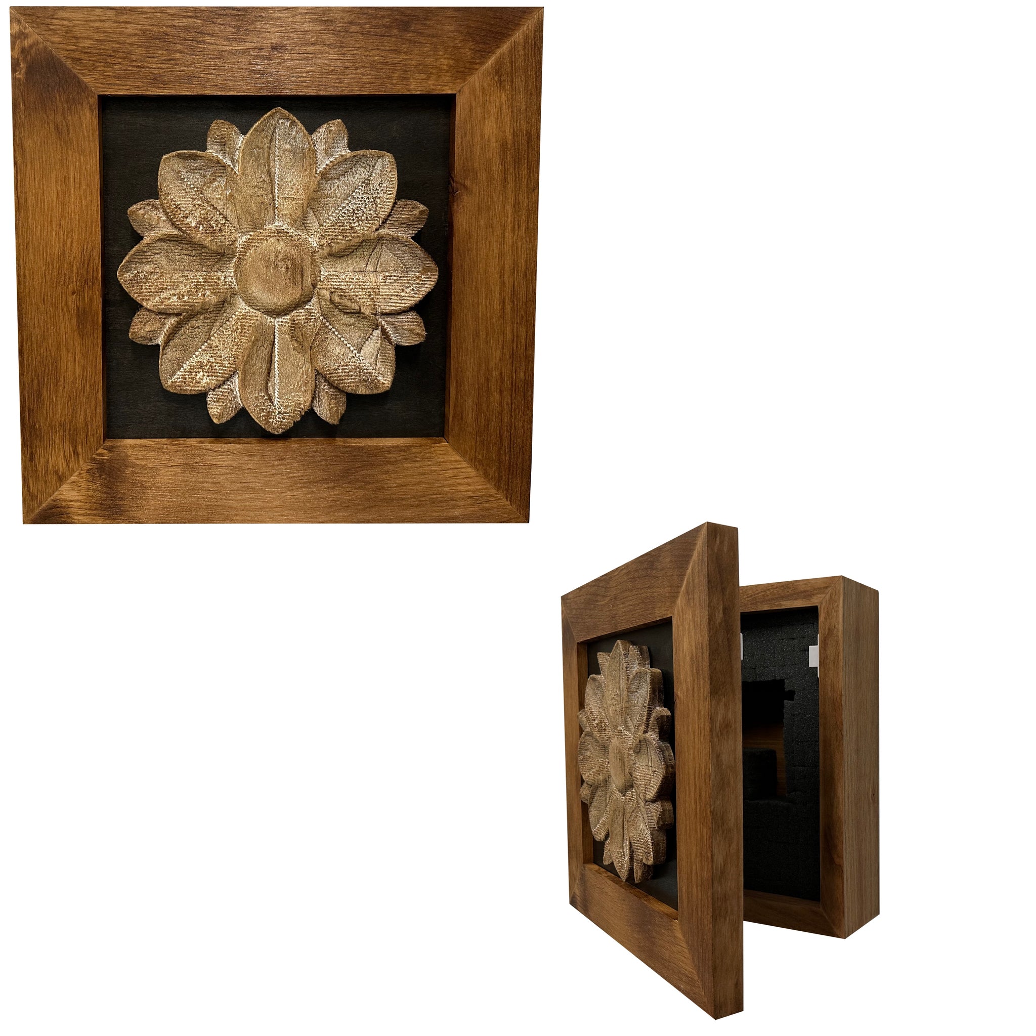 Black Distressed Flower Hidden Gun Cabinet Wall Decor | Bellewood