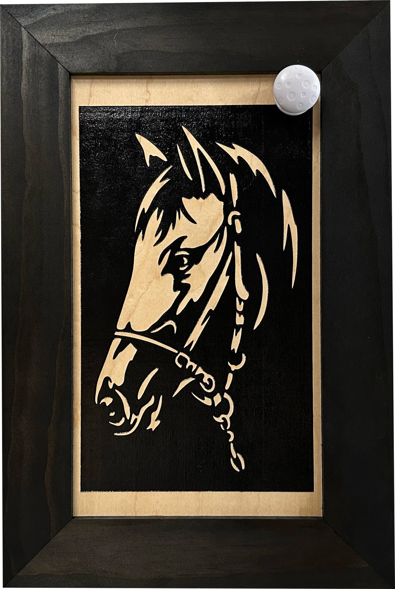 Black Horse Wall Art Decoration Hidden Gun Cabinet with Key