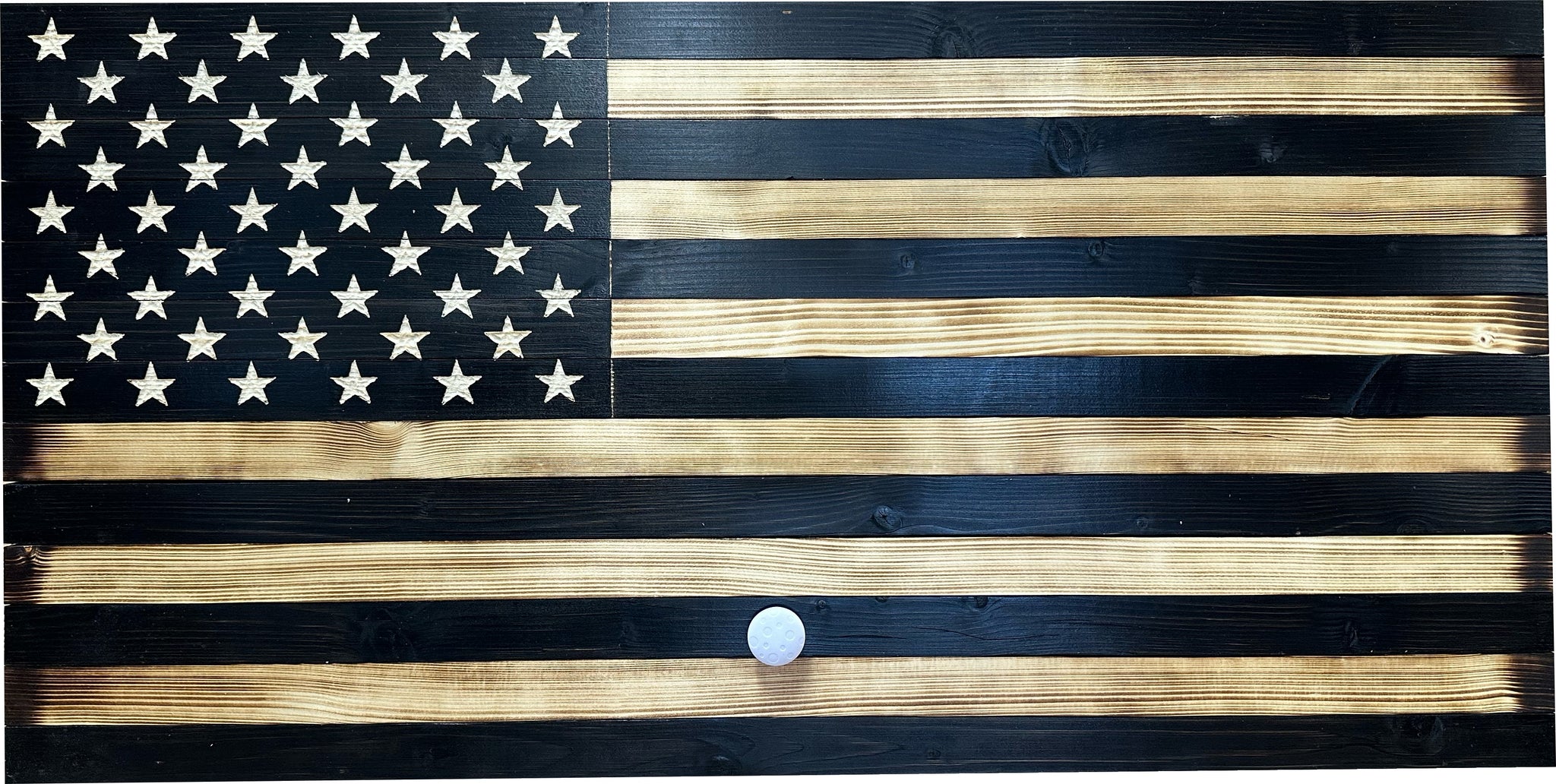 Black Large American Flag Wall-Mounted Hidden Gun Cabinet Front View