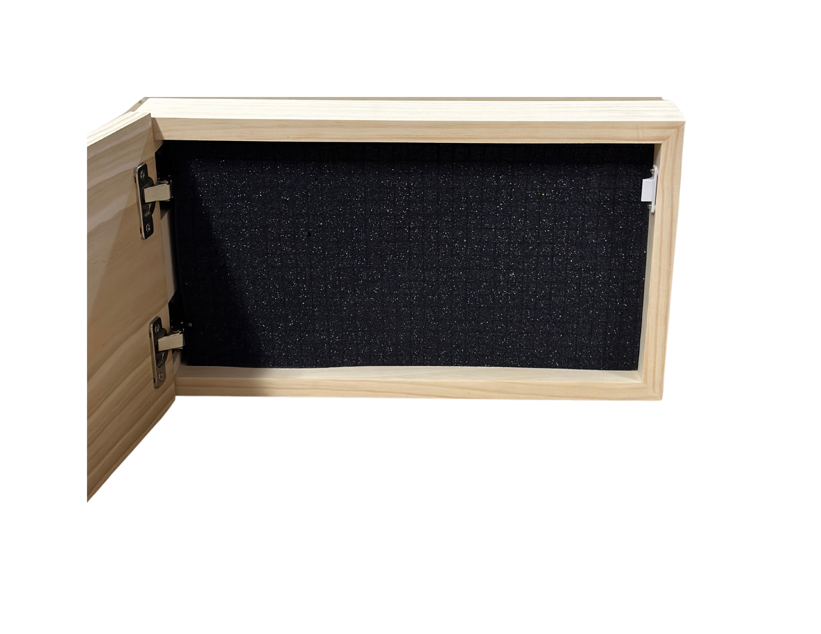 Black Opposite Inverted Flag Wall Mounted Secure Gun Cabinet full open