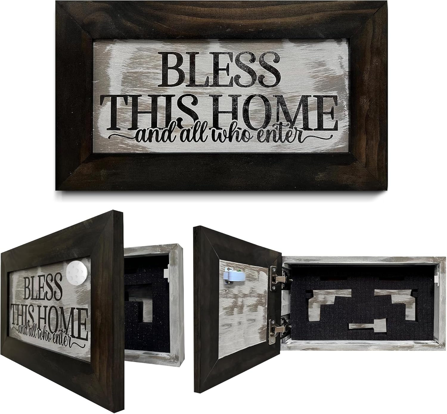 Bless This Home Hidden Gun Storage Wall Cabinet | Bellewood 