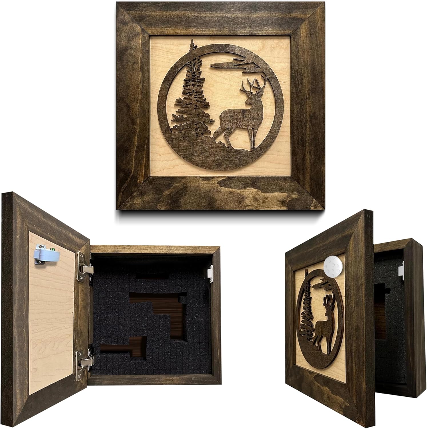  Buck In Nature Hidden Gun Storage Shelf full illustration 