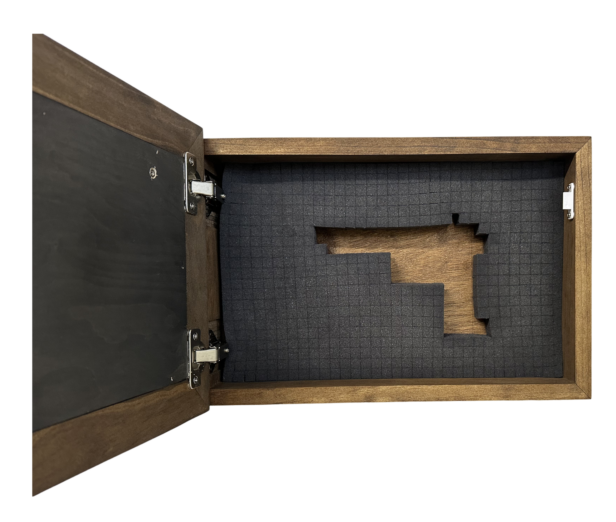Buck and Doe in The Woods Hidden Gun Concealment Furniture inside storage view