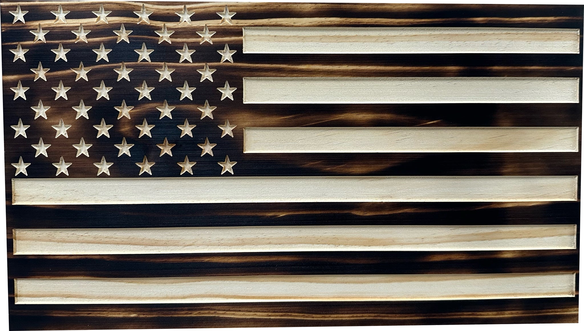 Burnt American Flag Decorative Hidden Gun Storage Cabinet Close look