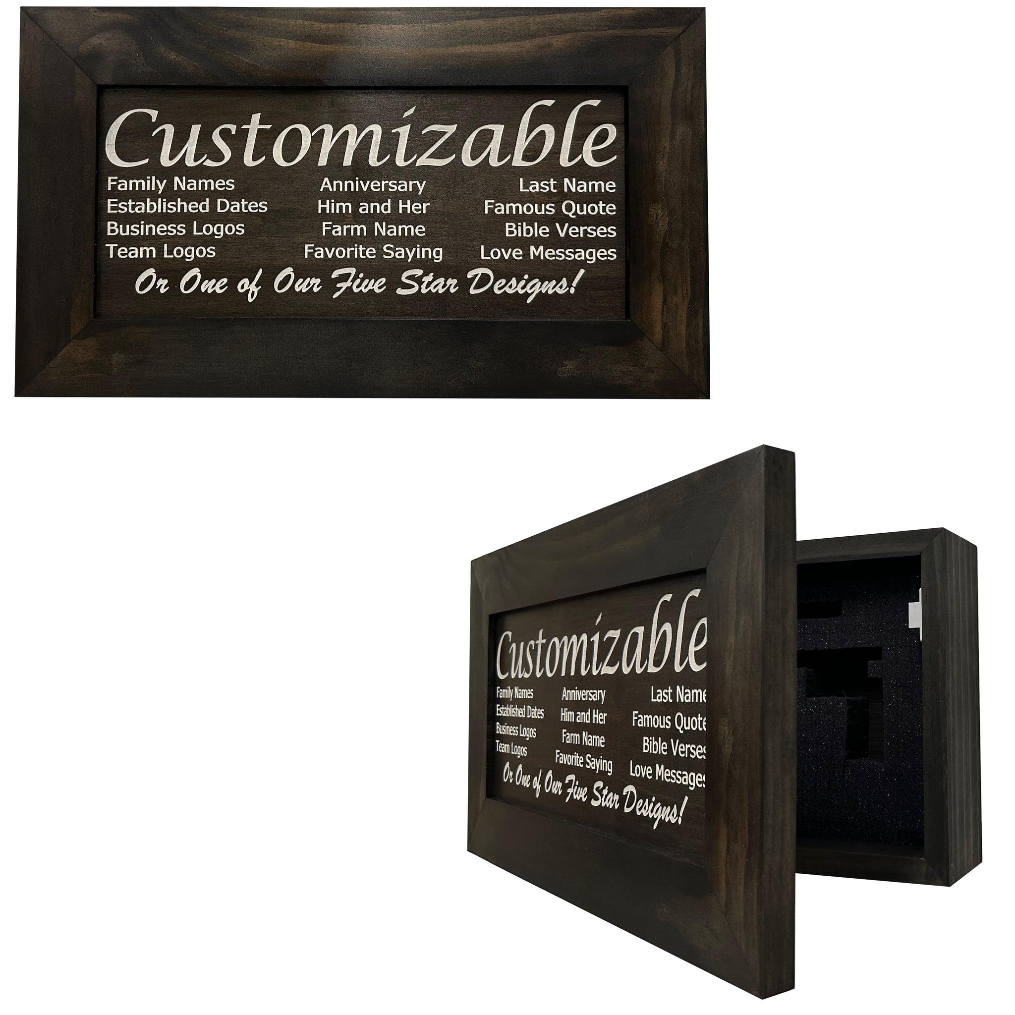 Buy Black Customizable Hidden Gun Safe Wall Decoration