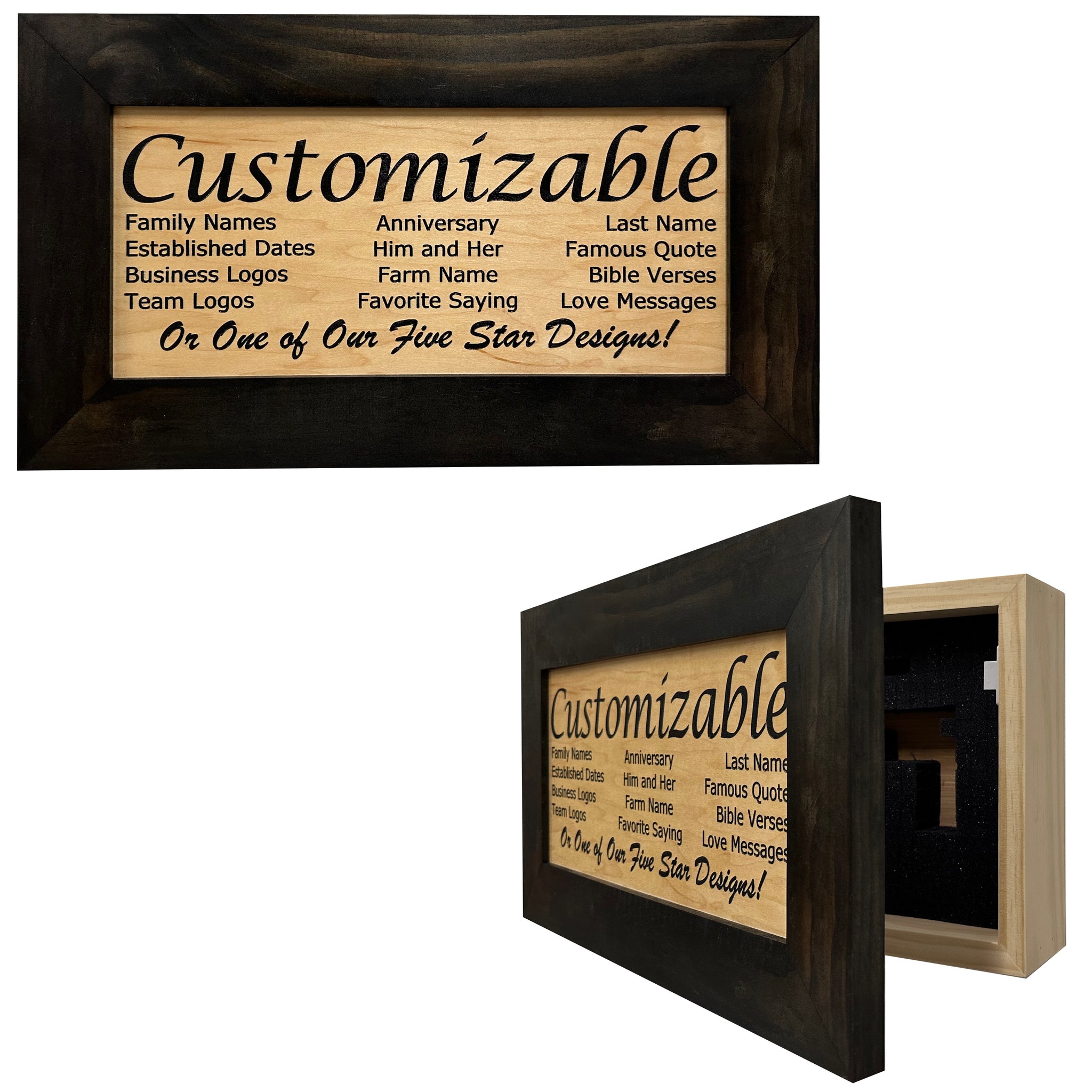 Buy Black and Natural Personalized Concealed Gun Cabinet