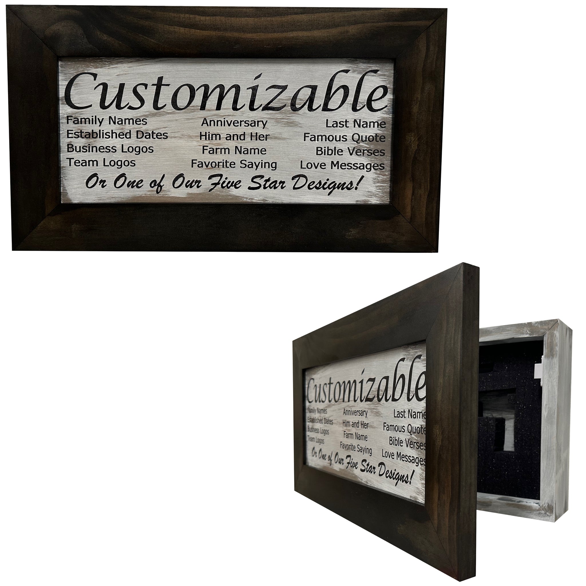 Buy Distressed Personalized Concealed Hidden Gun Cabinet