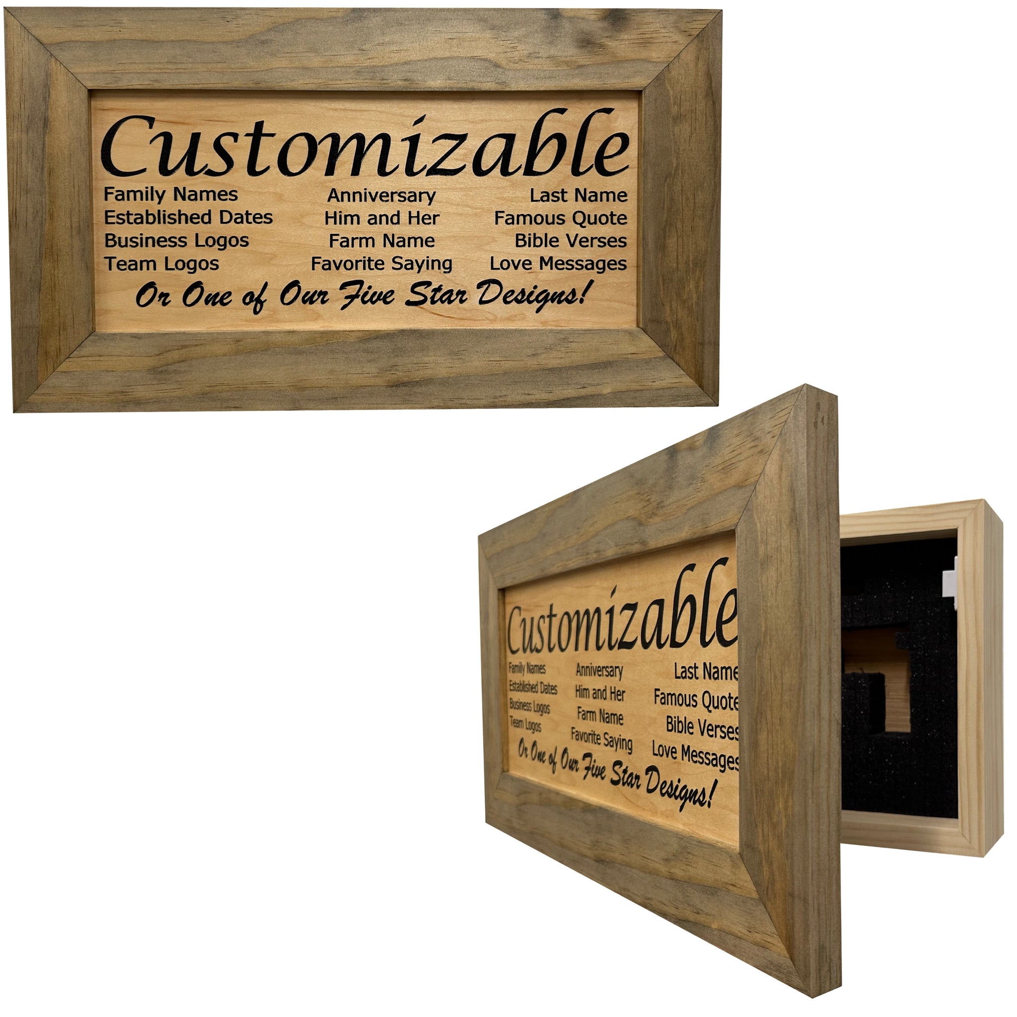 Buy Ebony & Natural Personalized Concealed Gun Cabinet