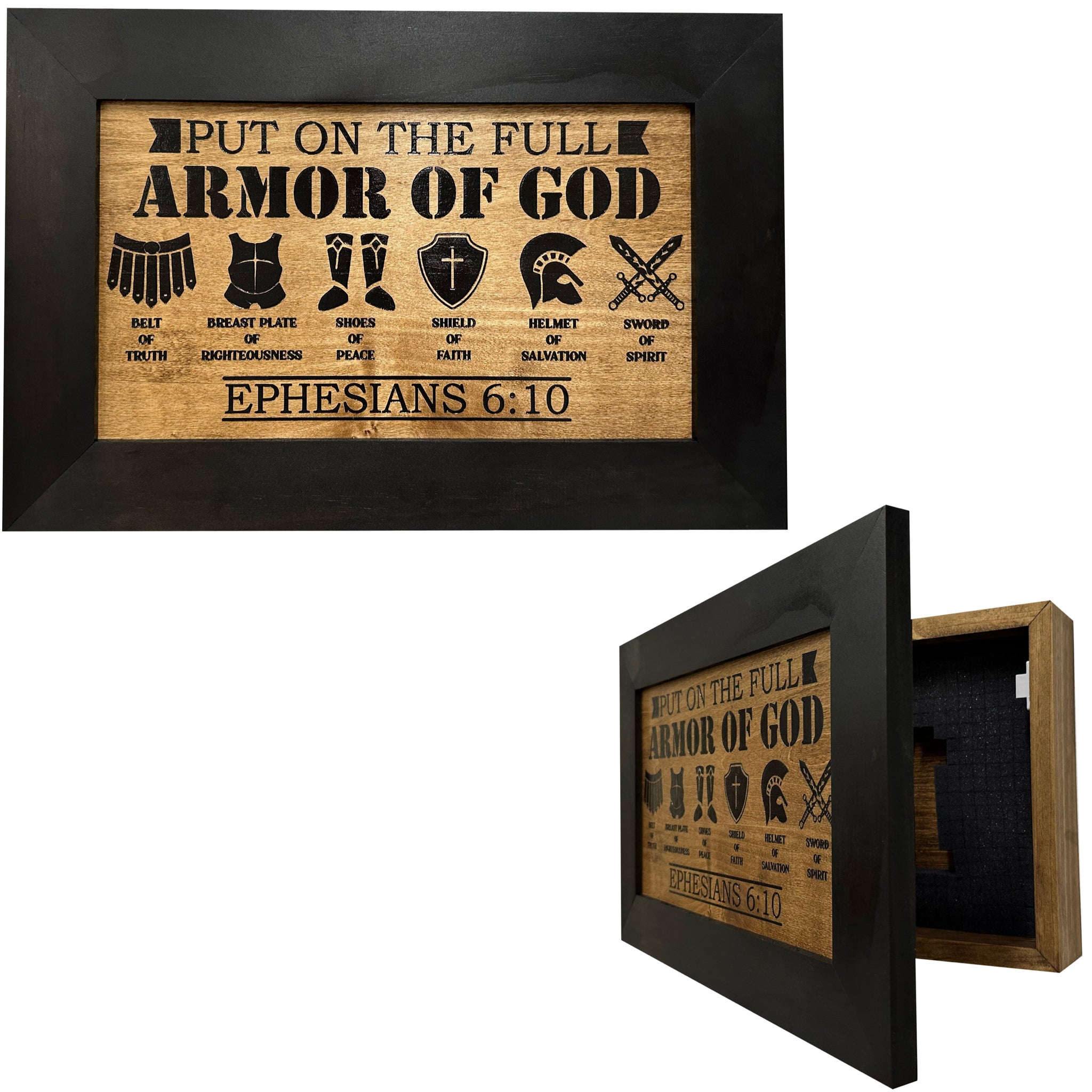 Buy Full Armor of God Ephesians 6:10 Hidden Gun Storage Cabinet 