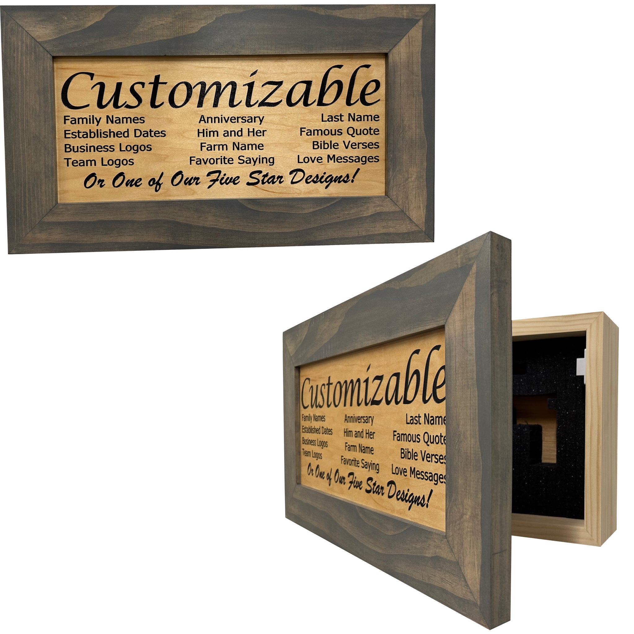 Buy Gray & Natural Personalized Concealed Gun Cabinet