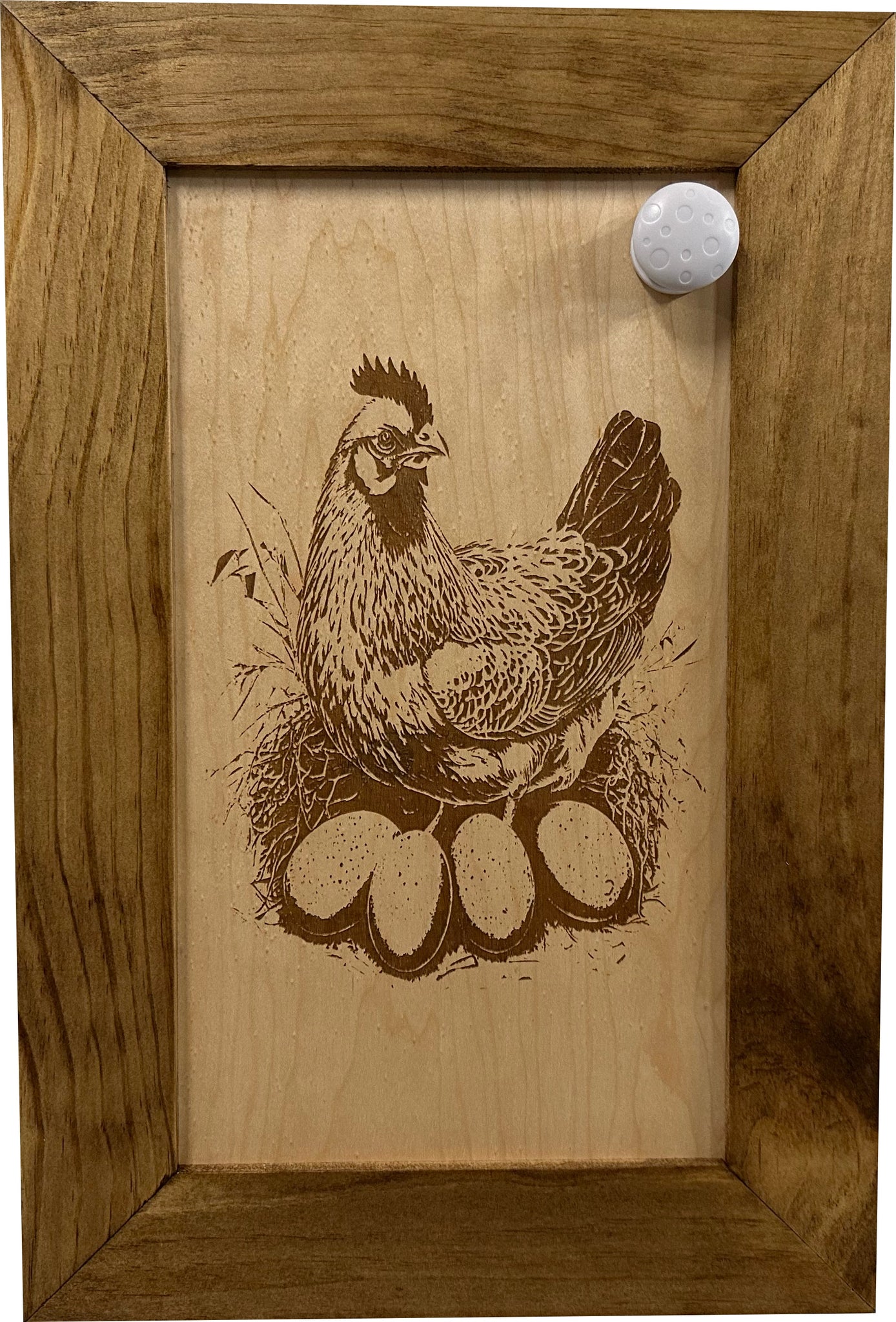 Chicken & Eggs Farmhouse Hidden Gun Safe | Wall Cabinet with magnetic key