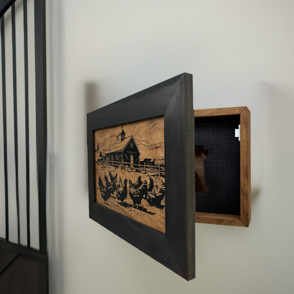 Chicken Farm Concealed Gun Storage Cabinet | Bellewood Designs