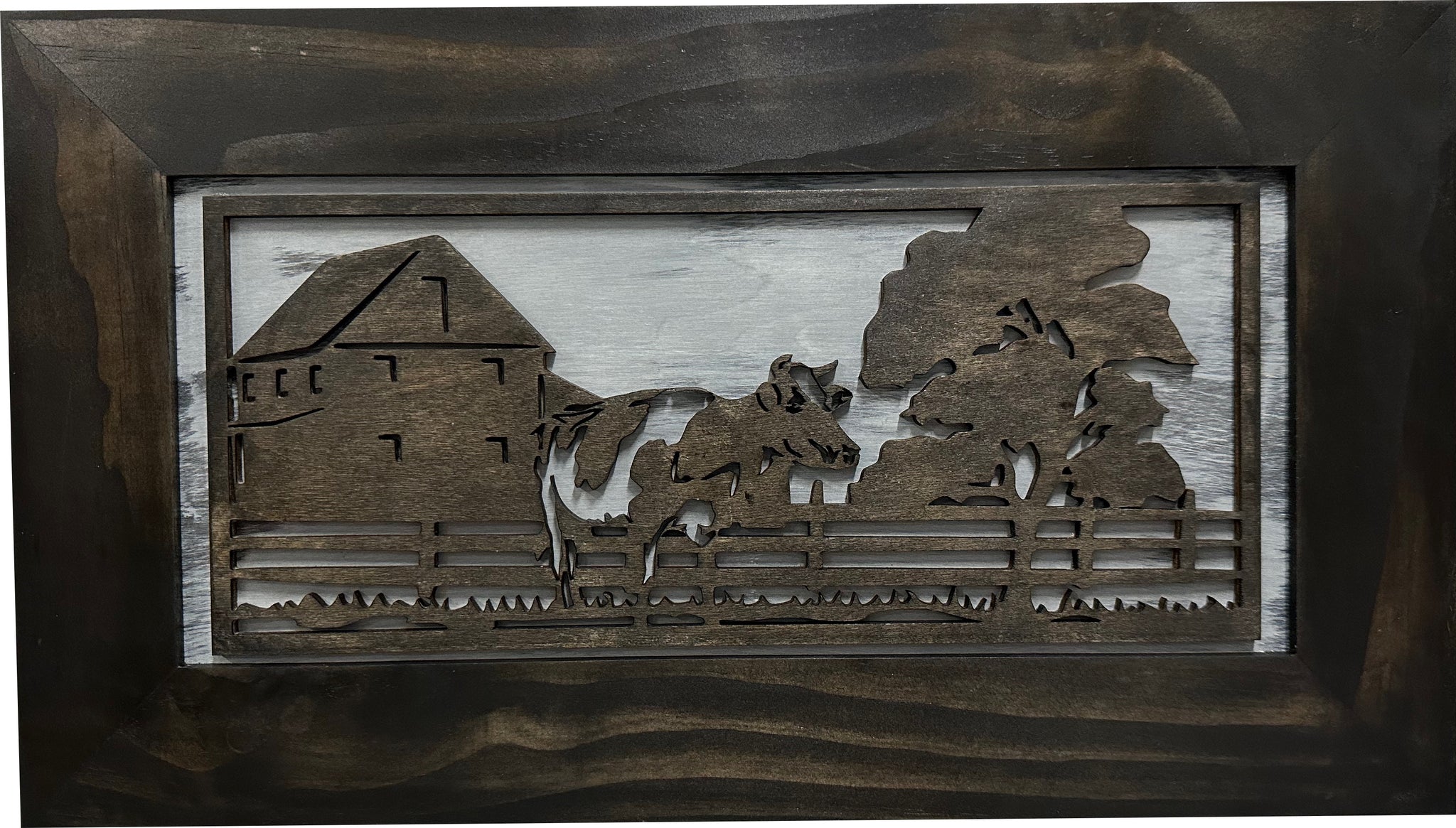  Cow Farm Hidden Gun Cabinet | Wall-Mounted Décor Safe close look