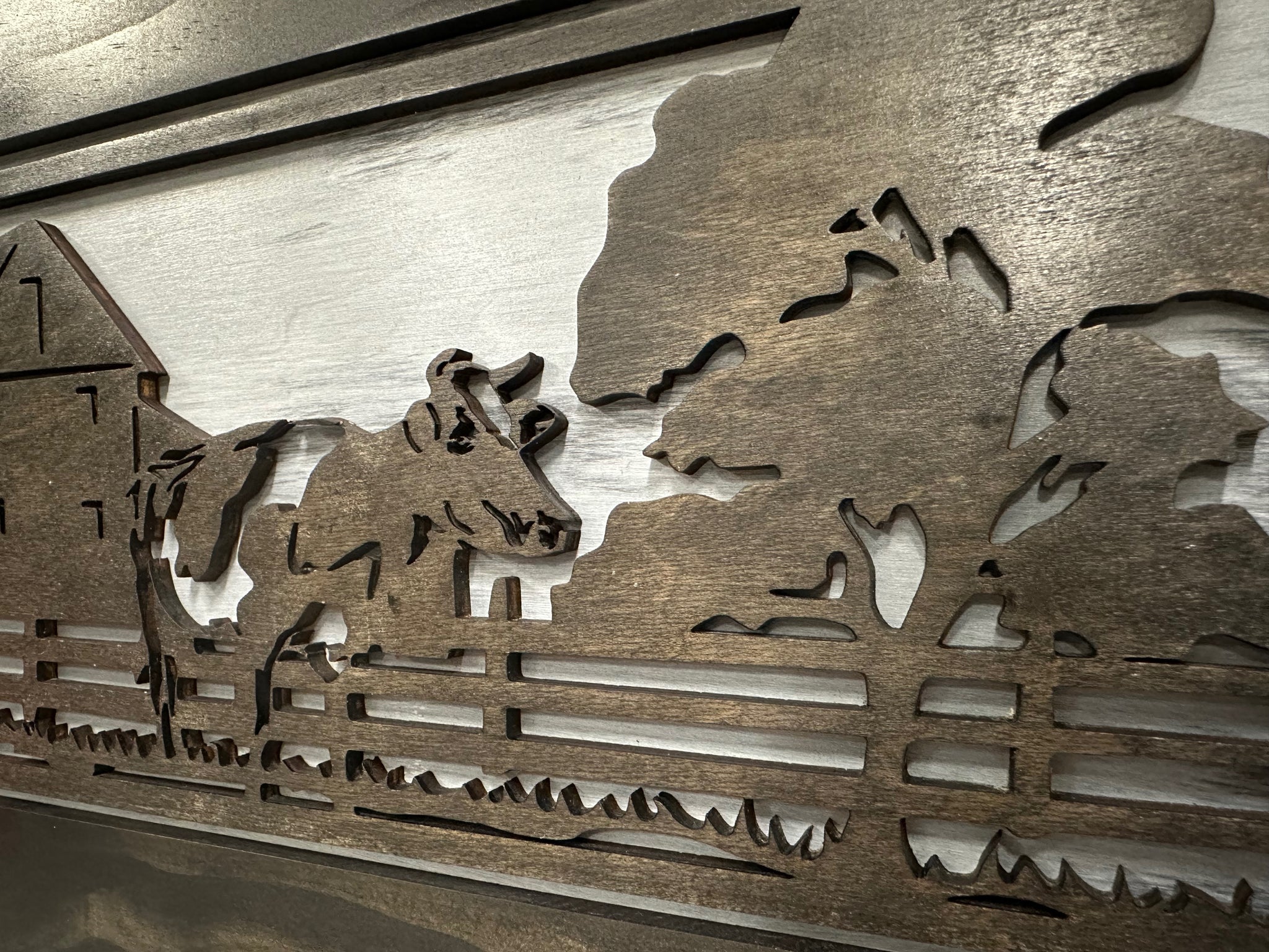  Cow Farm Hidden Gun Cabinet | Wall-Mounted Décor Safe close view