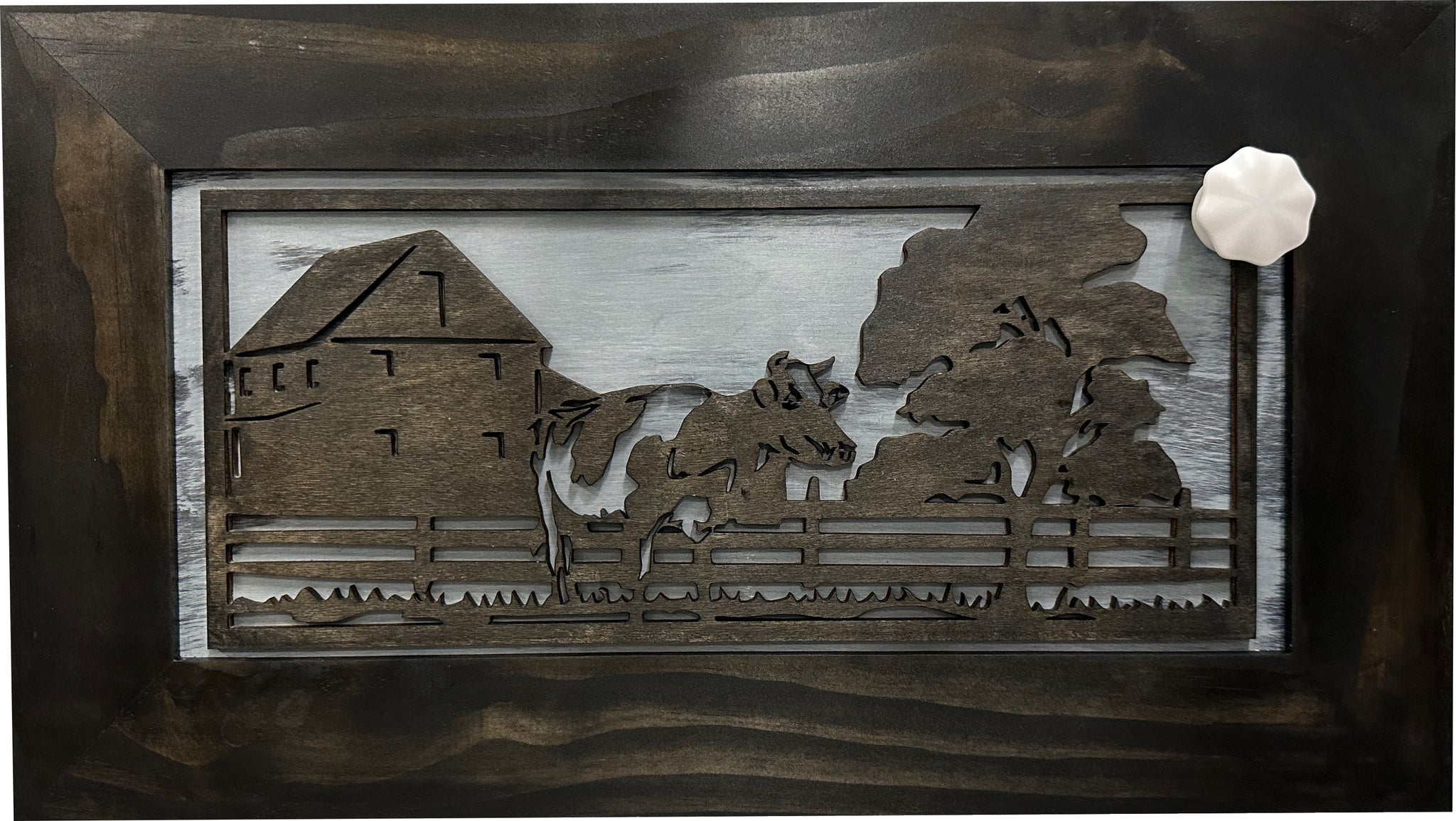  Cow Farm Hidden Gun Cabinet | Wall-Mounted Décor Safe with magnetic key