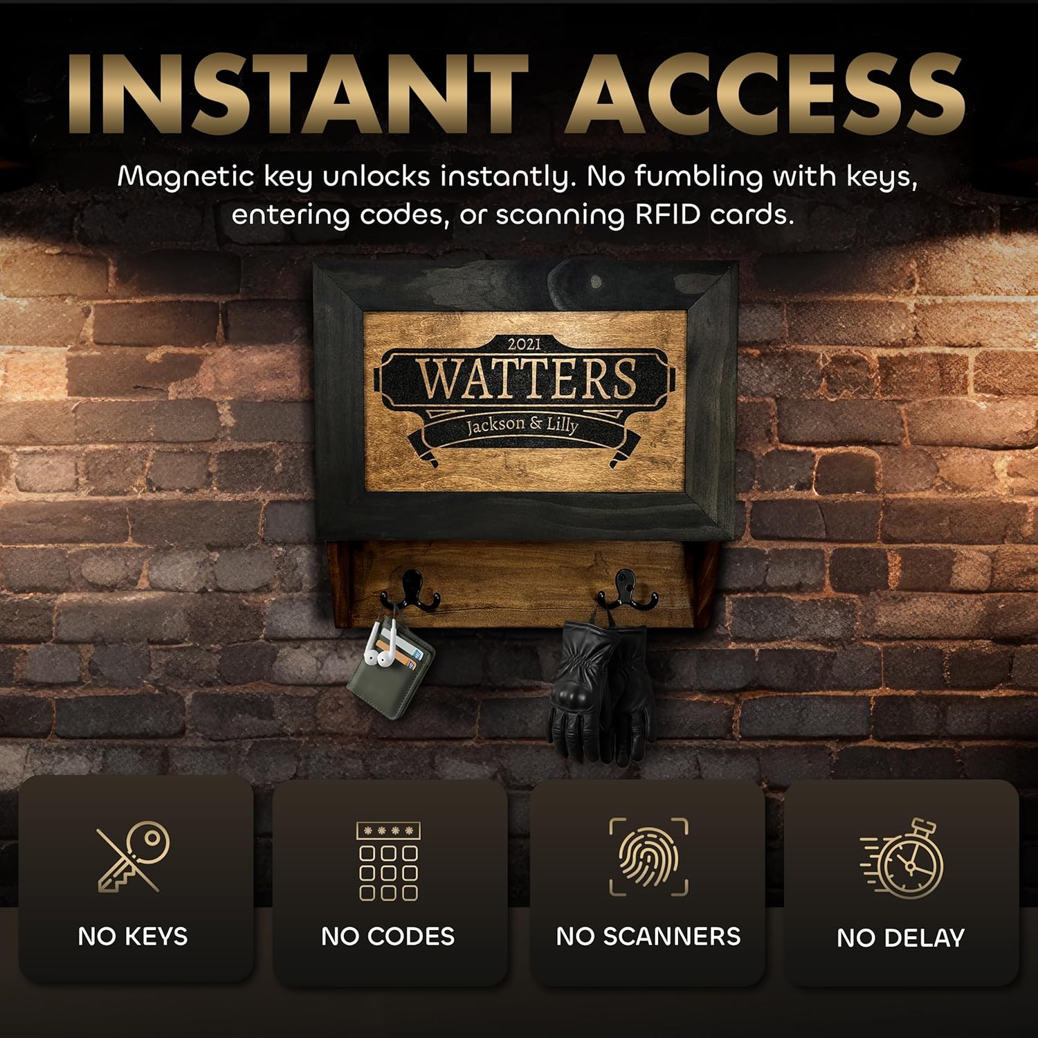 Customizable Watters Hidden Gun Shelf Storage Wall Cabinet with instant access