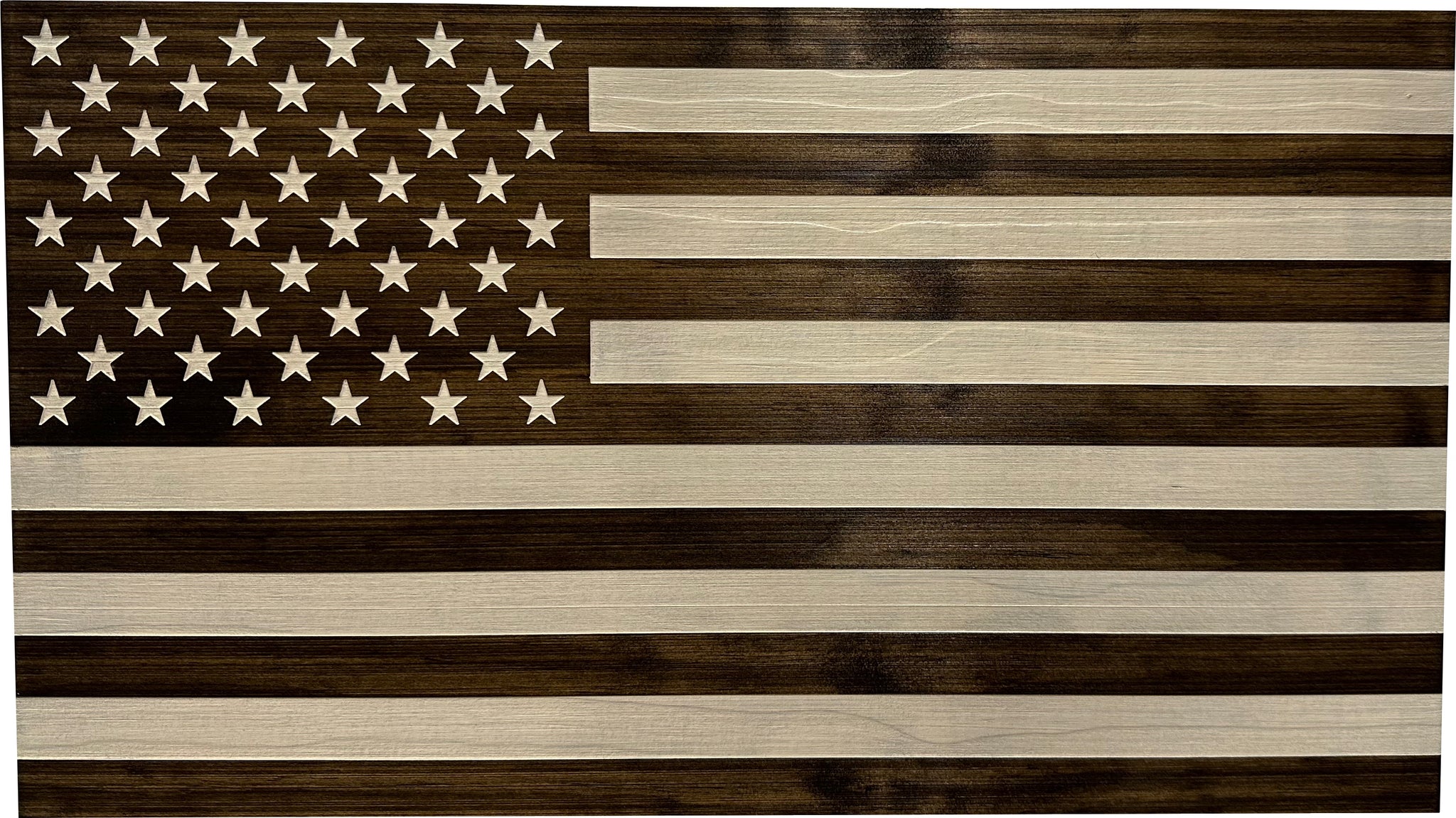 Dark Walnut American Flag Decorative Wall-Mounted Gun Cabinet Front View