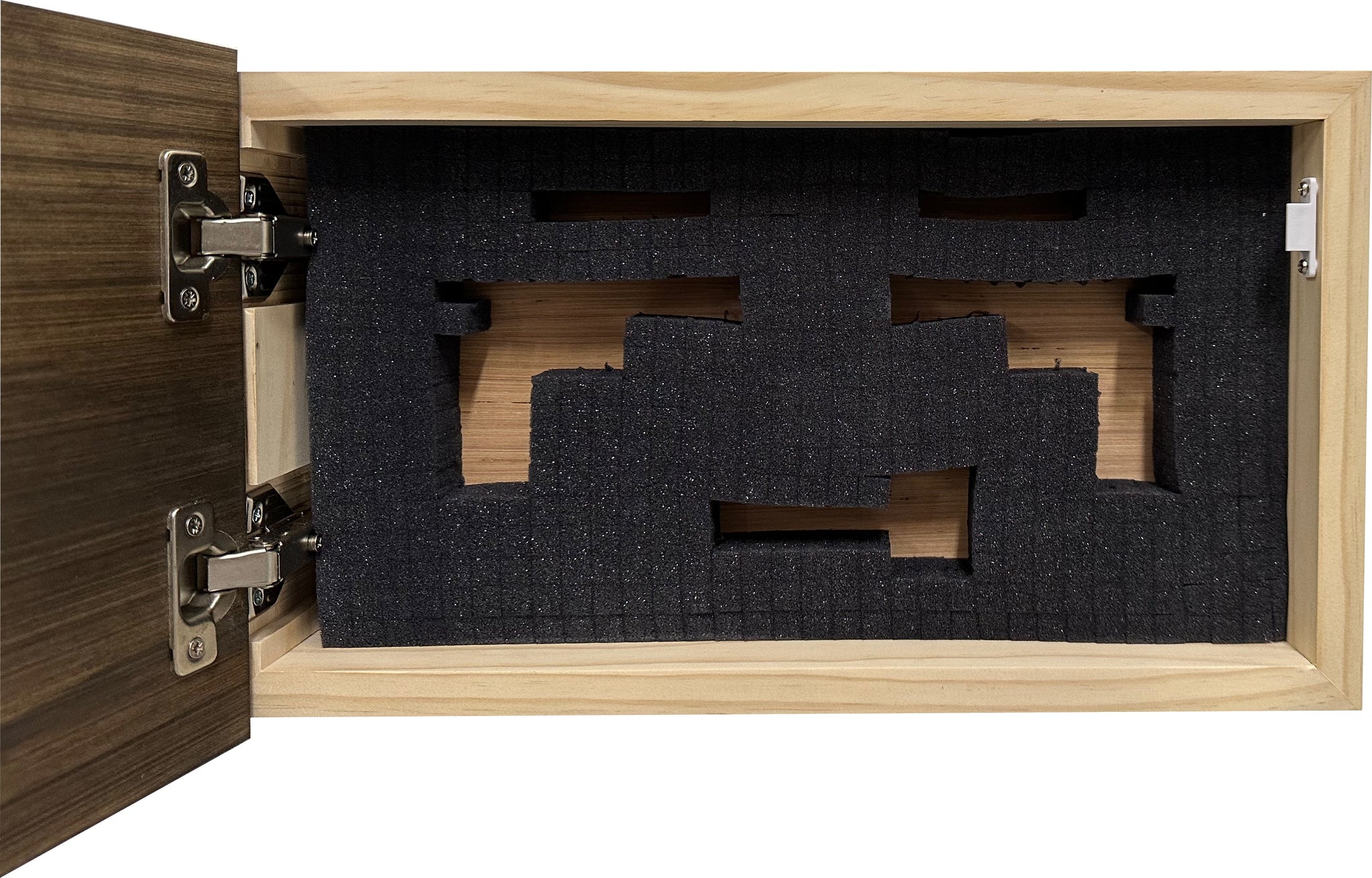 Dark Walnut American Flag Decorative Wall-Mounted Gun Cabinet inside view