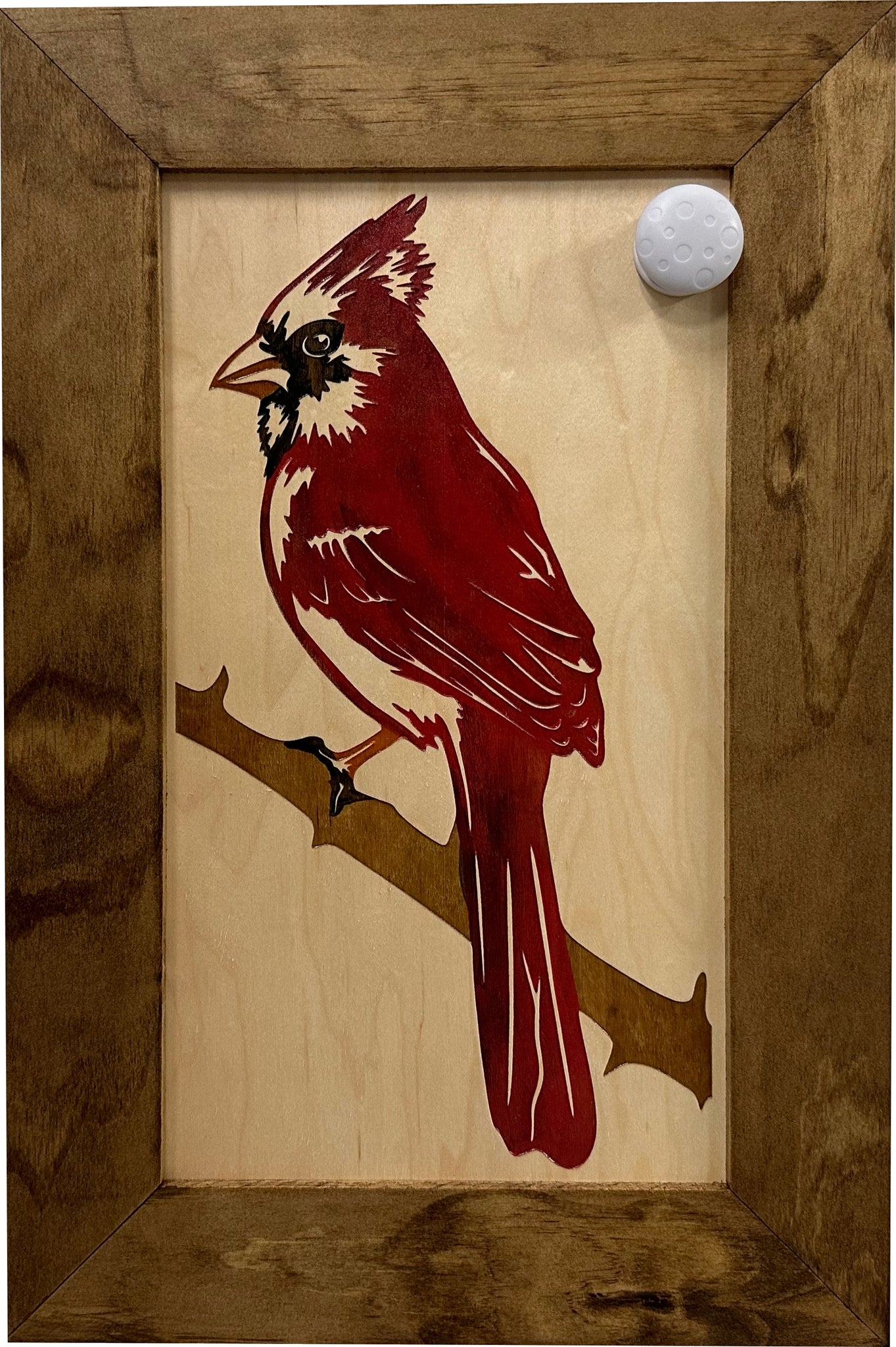 Decorative Hidden Gun Cabinet Red Cardinal Bird Wall Art with key