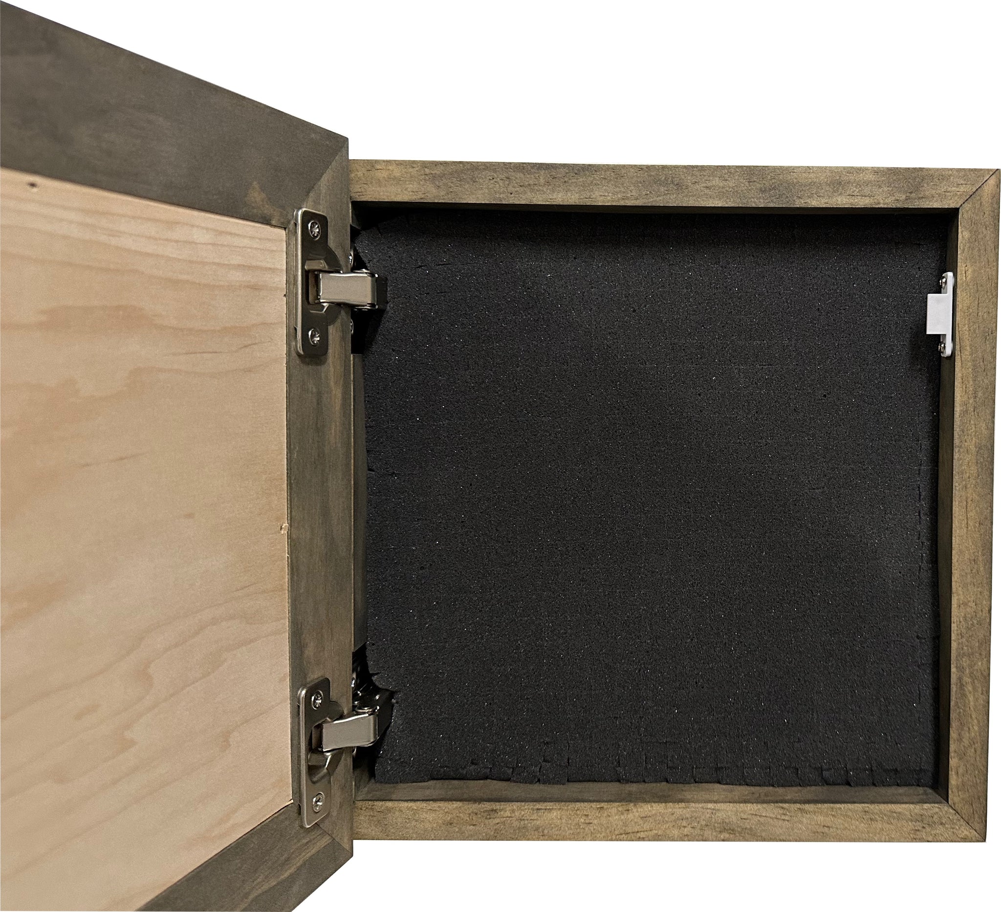 Decorative Wooden Gun Safe with Hummingbird and Hibiscus inside full view
