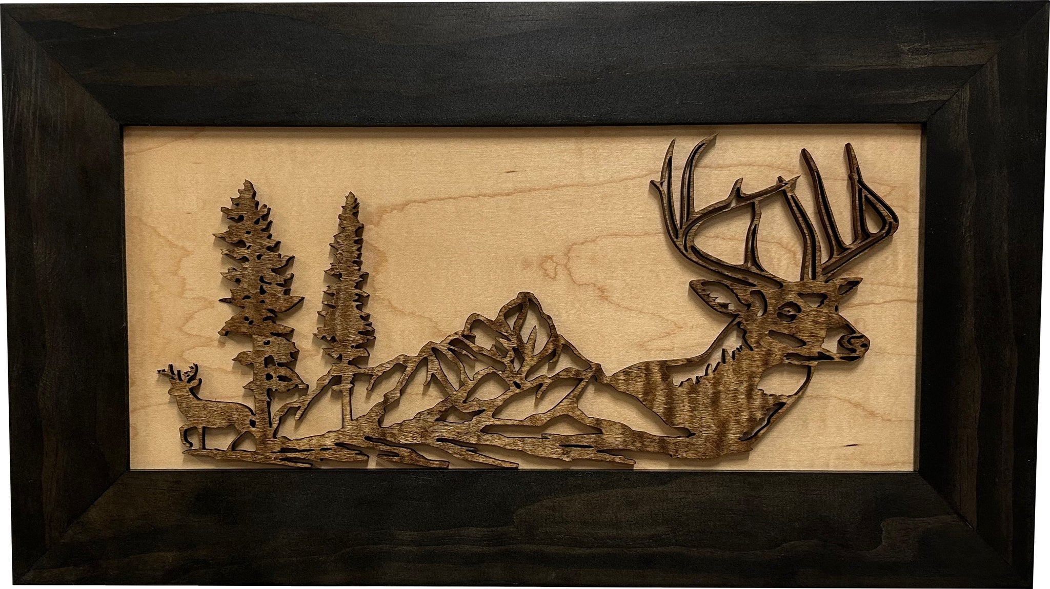 Deer Scene Wall-Mounted Hidden Gun Cabinet Close Look