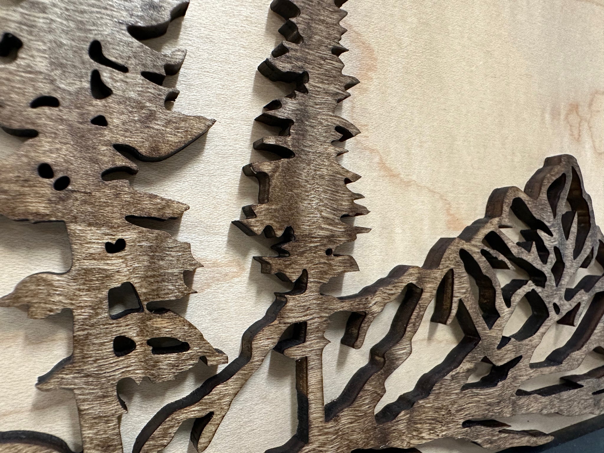 Deer Scene Wall-Mounted Hidden Gun Cabinet full close look