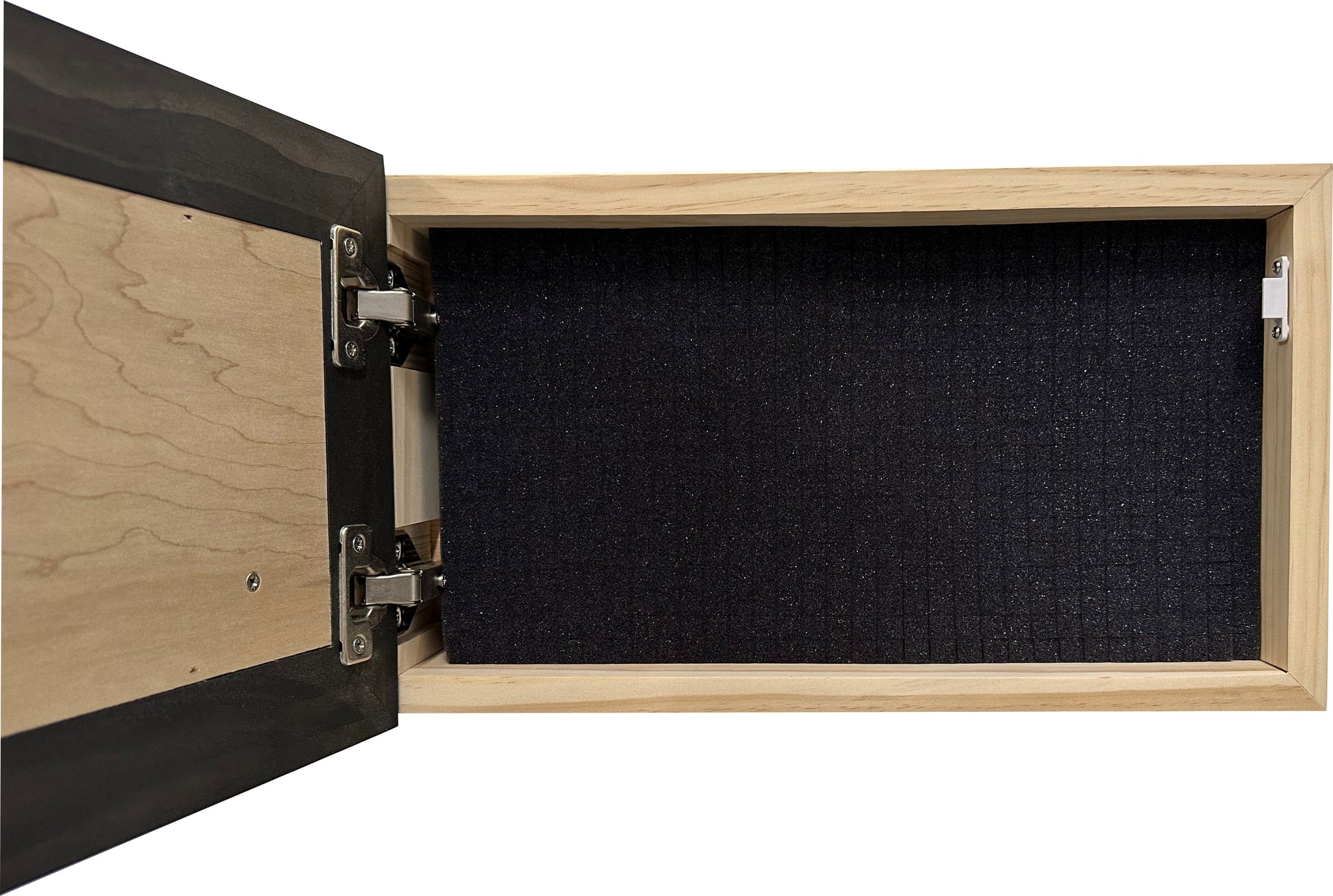 Deer Scene Wall-Mounted Hidden Gun Cabinet full open inside storage view