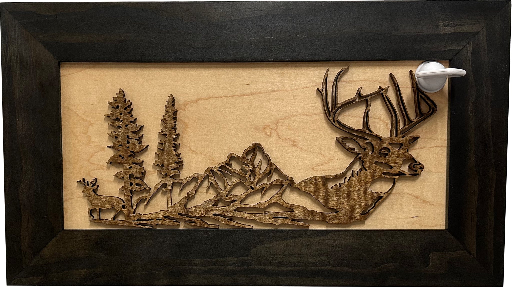 Deer Scene Wall-Mounted Hidden Gun Cabinet with key