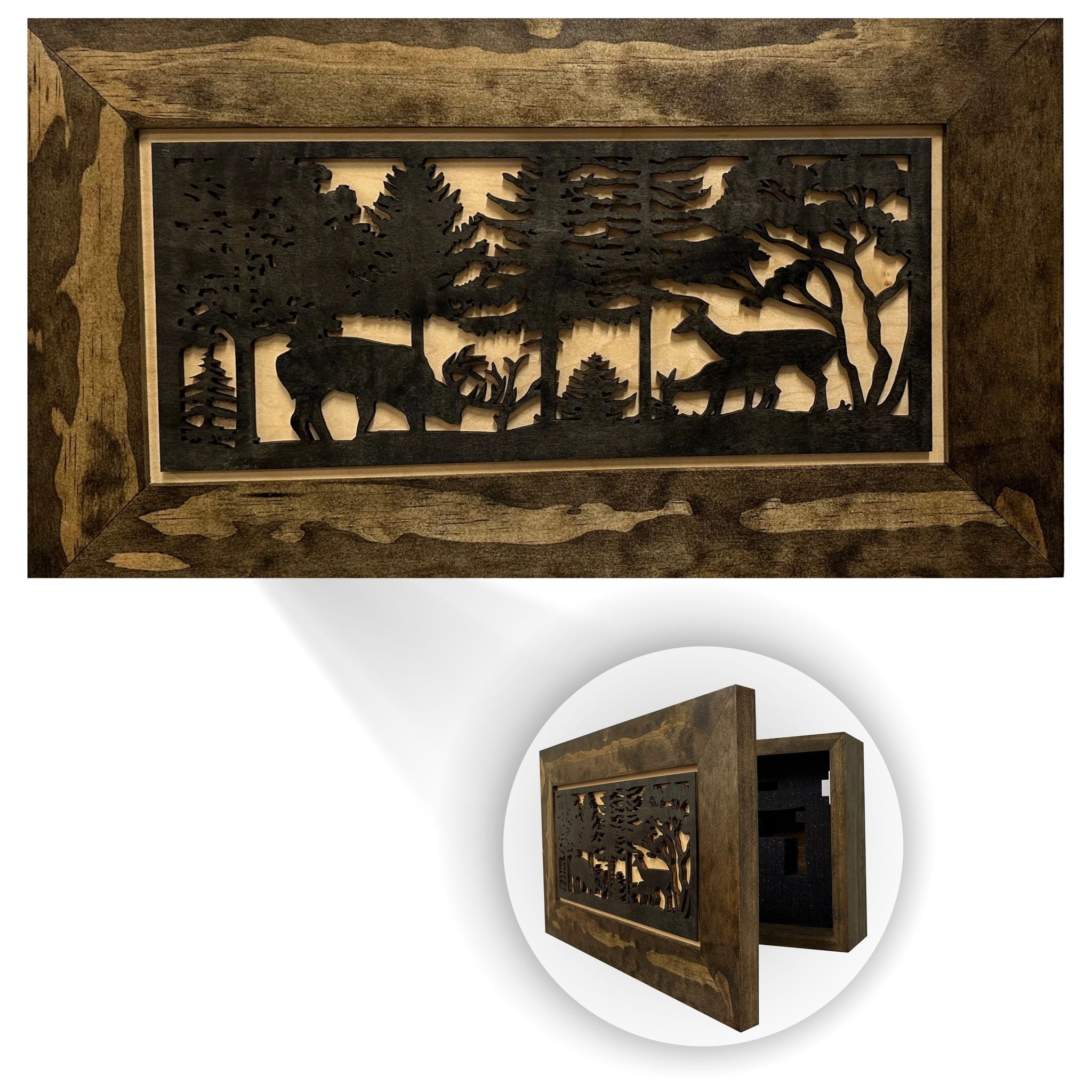  Deer Scene Wall Hidden Gun Cabinet