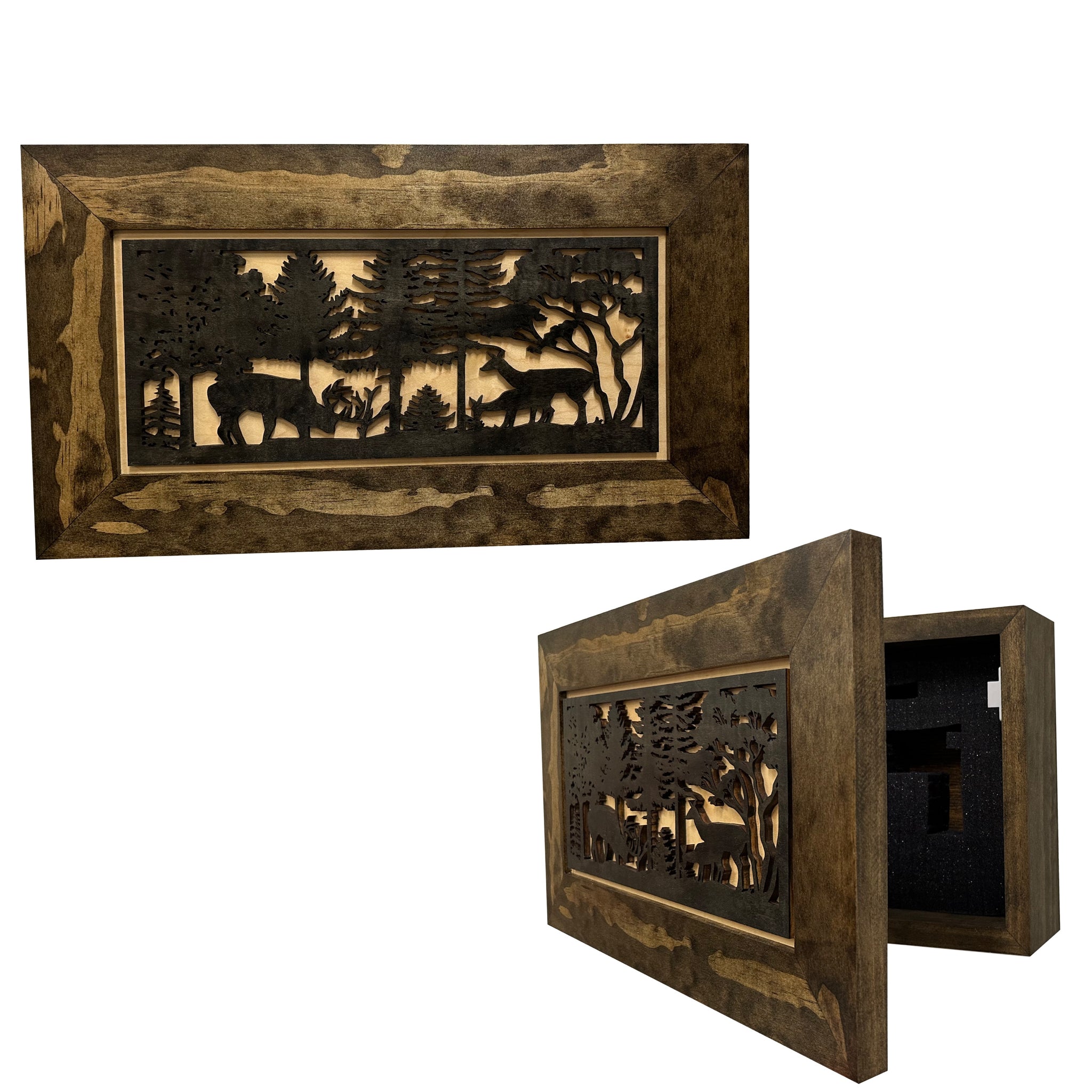  Deer Scene Wall Hidden Gun Storage Cabinet