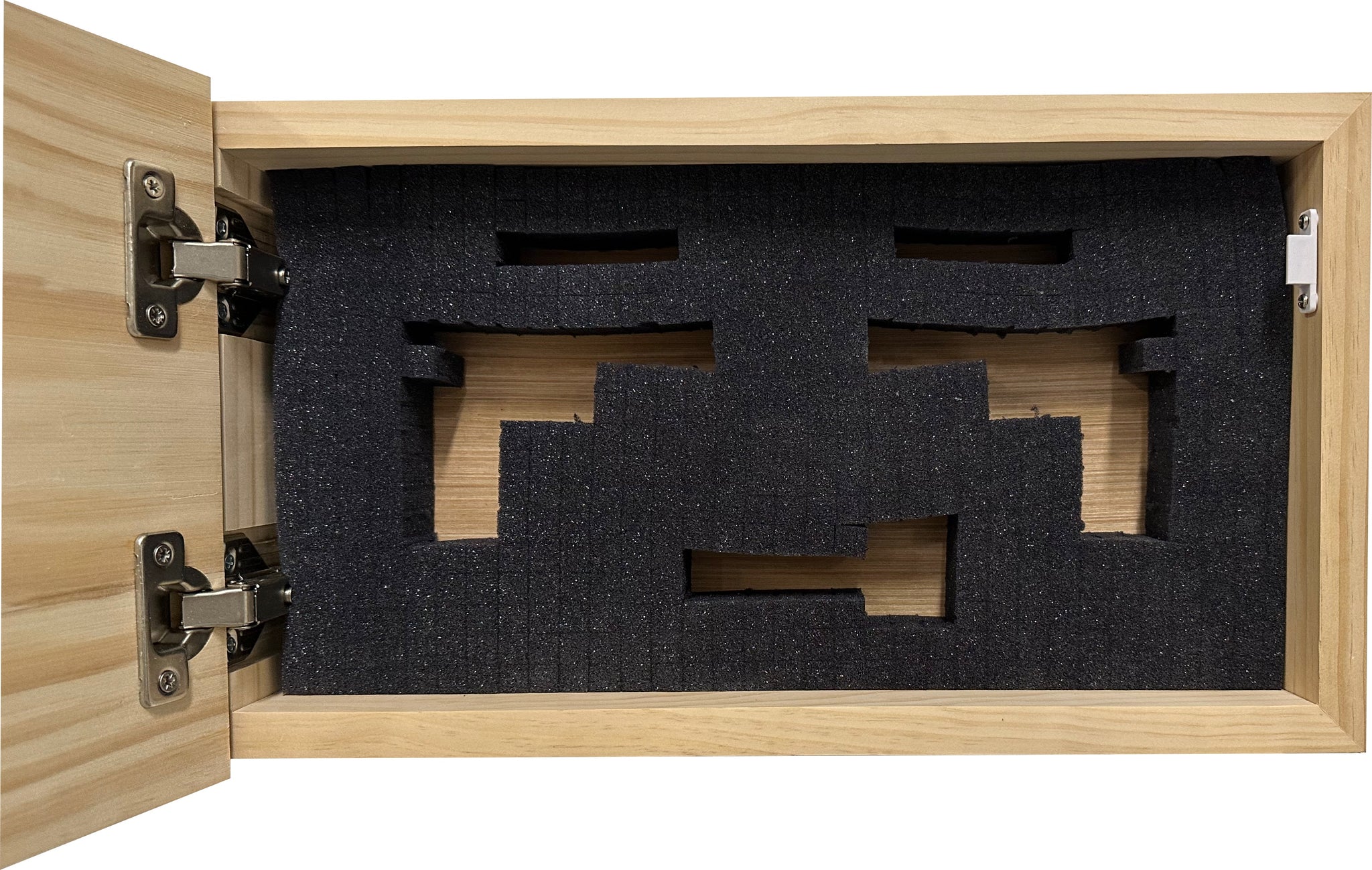 Distressed Dont Tread On Me Wall-Mounted Hidden Gun Cabinet full open view