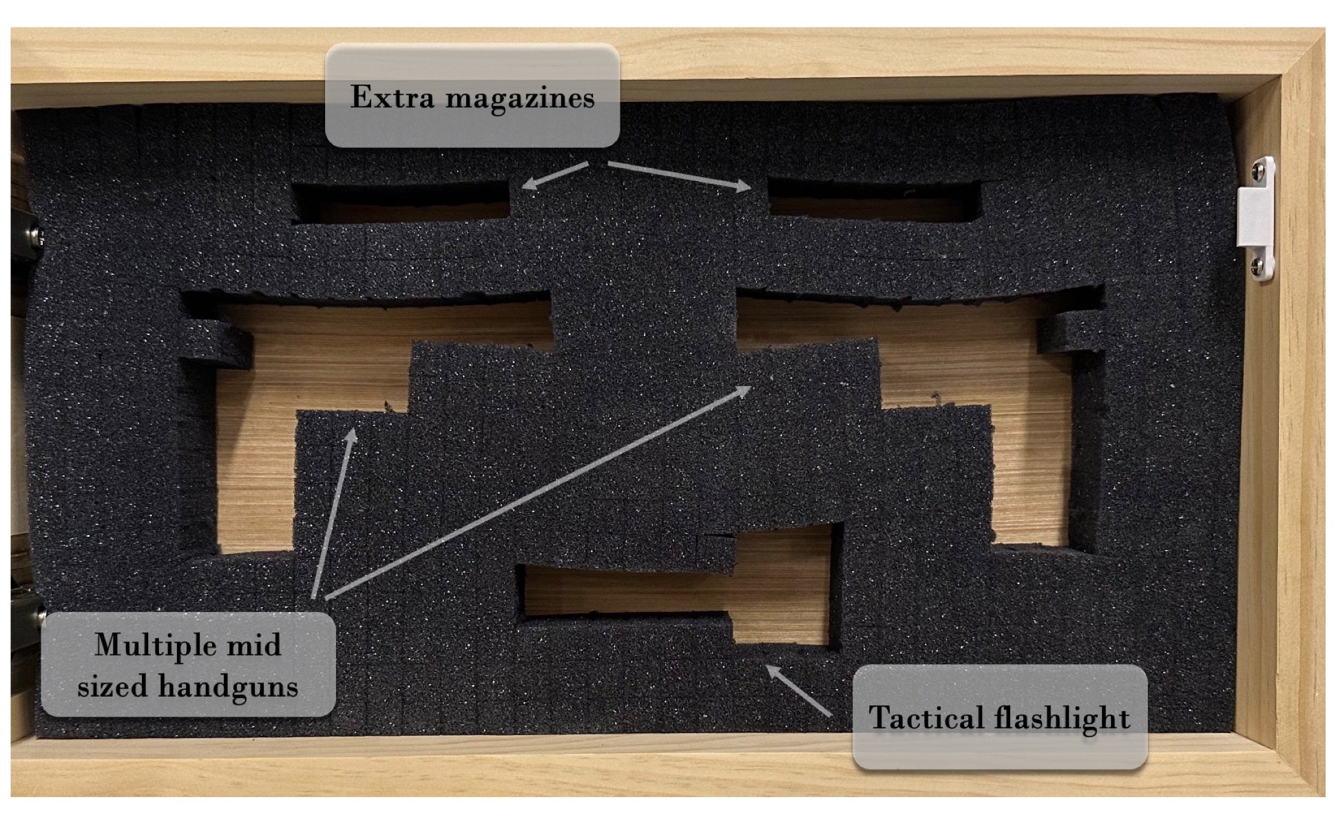 Distressed Dont Tread On Me Wall-Mounted Hidden Gun Cabinet inside view