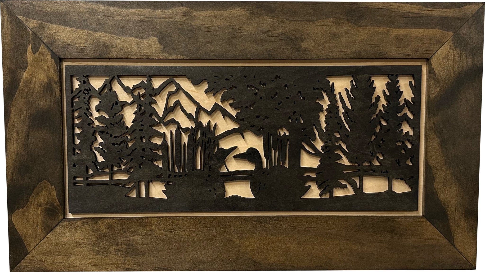  Ducks on a Pond Hidden Gun Cabinet | Wood Wall Décor full view