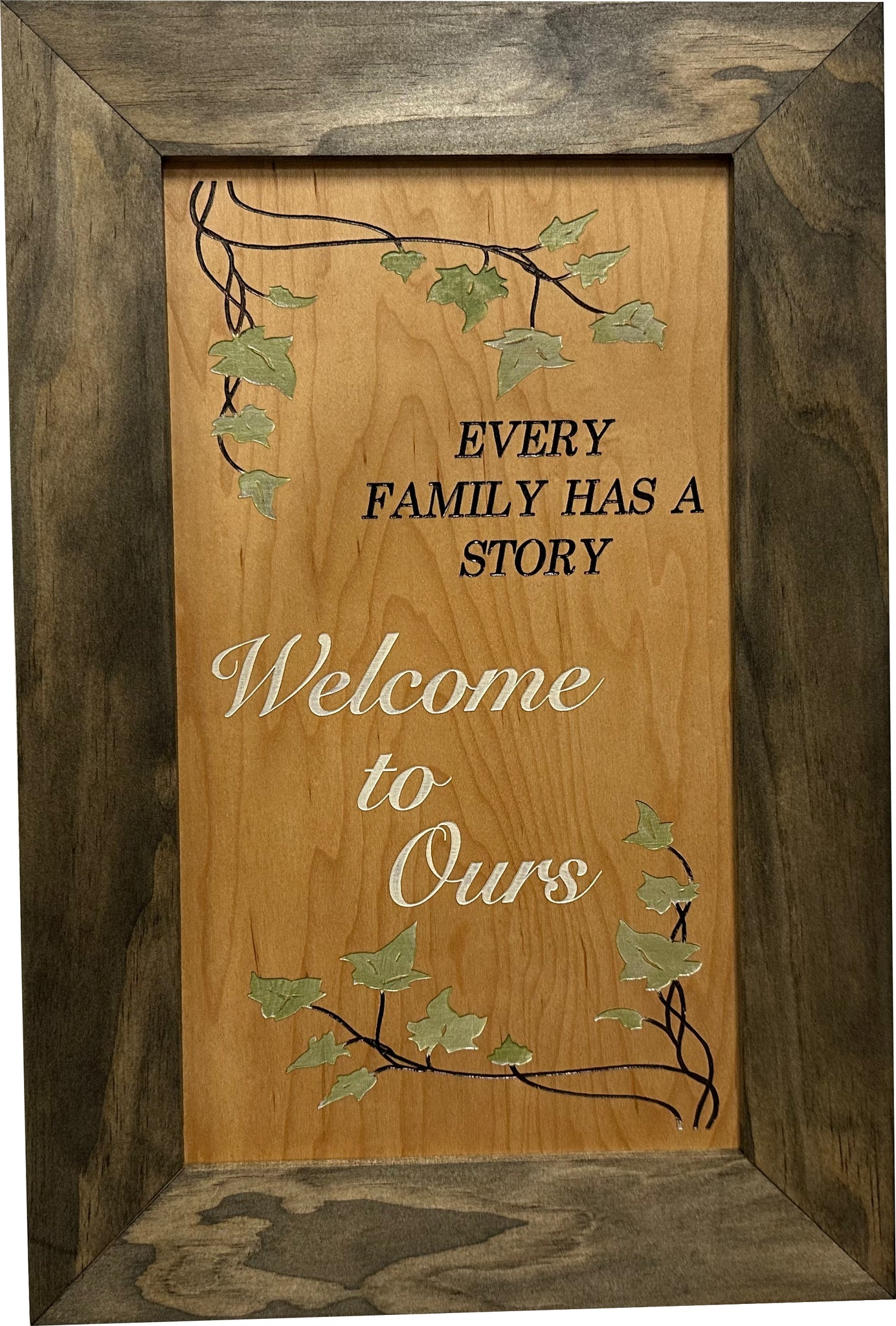 Every Family Has a Story Wooden Hidden Gun Safe Wall Decor Front look