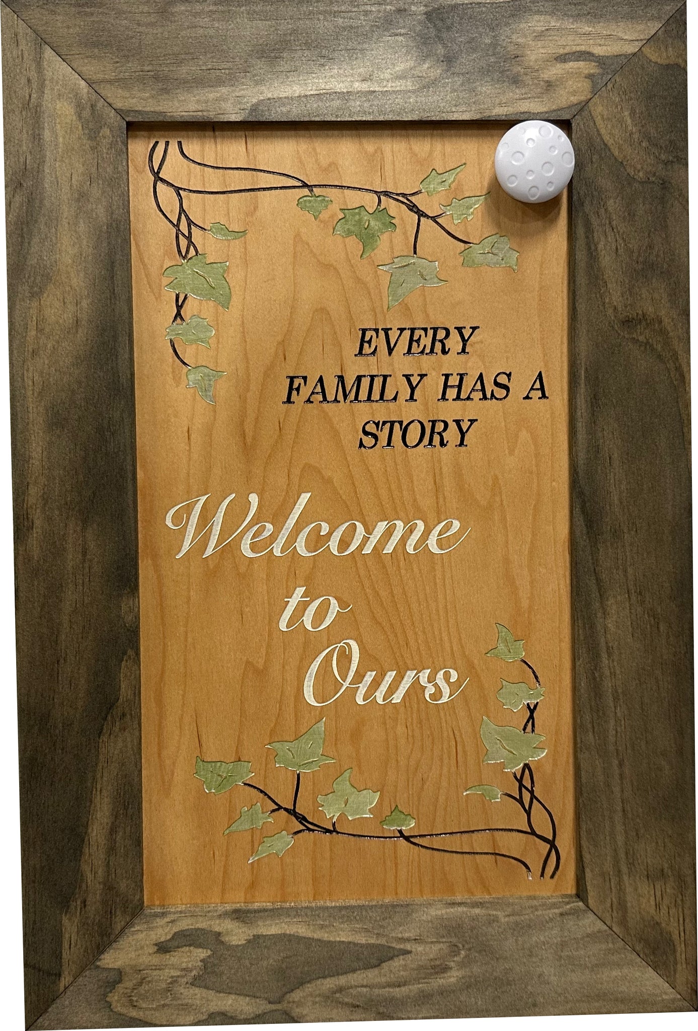 Every Family Has a Story Wooden Hidden Gun Safe Wall Decor with key