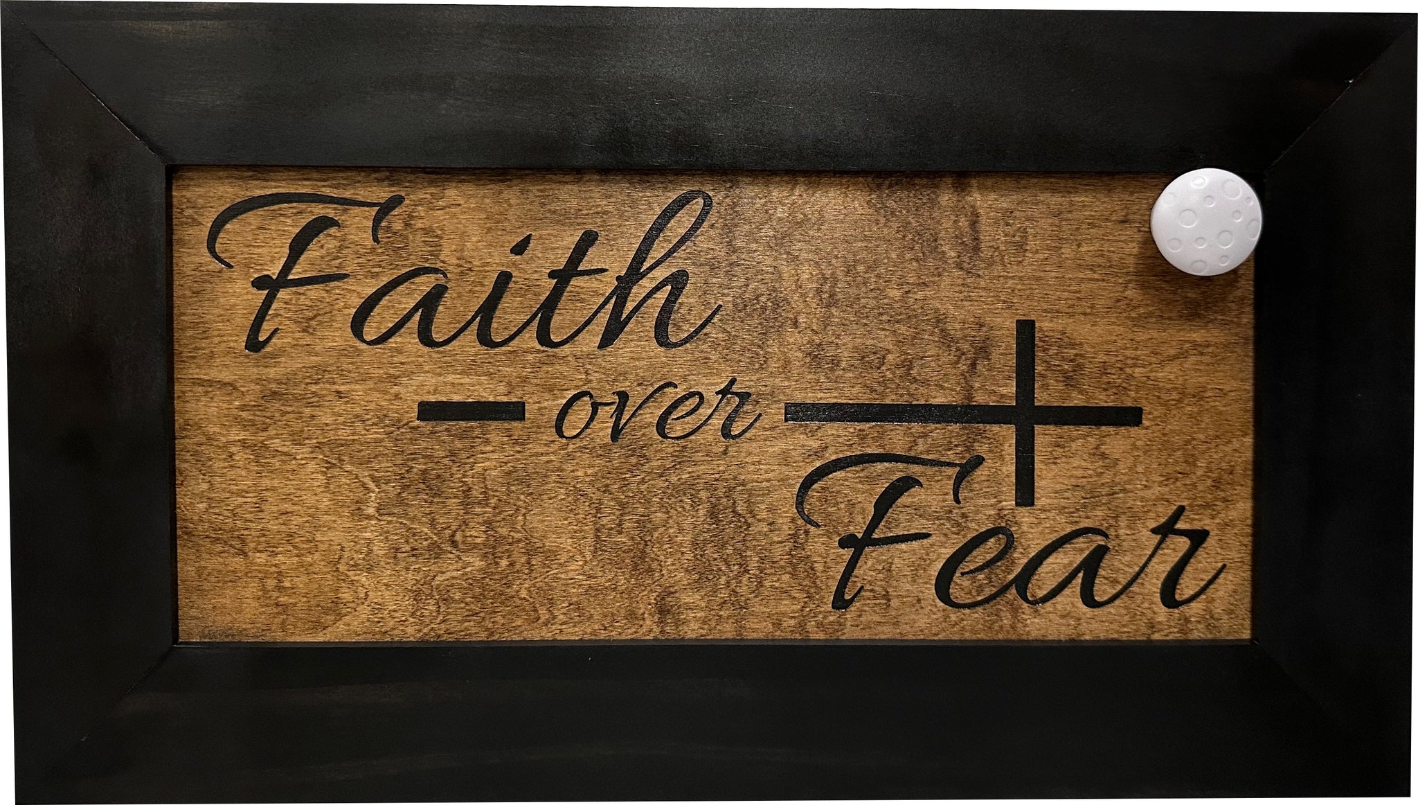 Faith Over Fear Decorative Wall-Mounted Secure Gun Cabinet with key