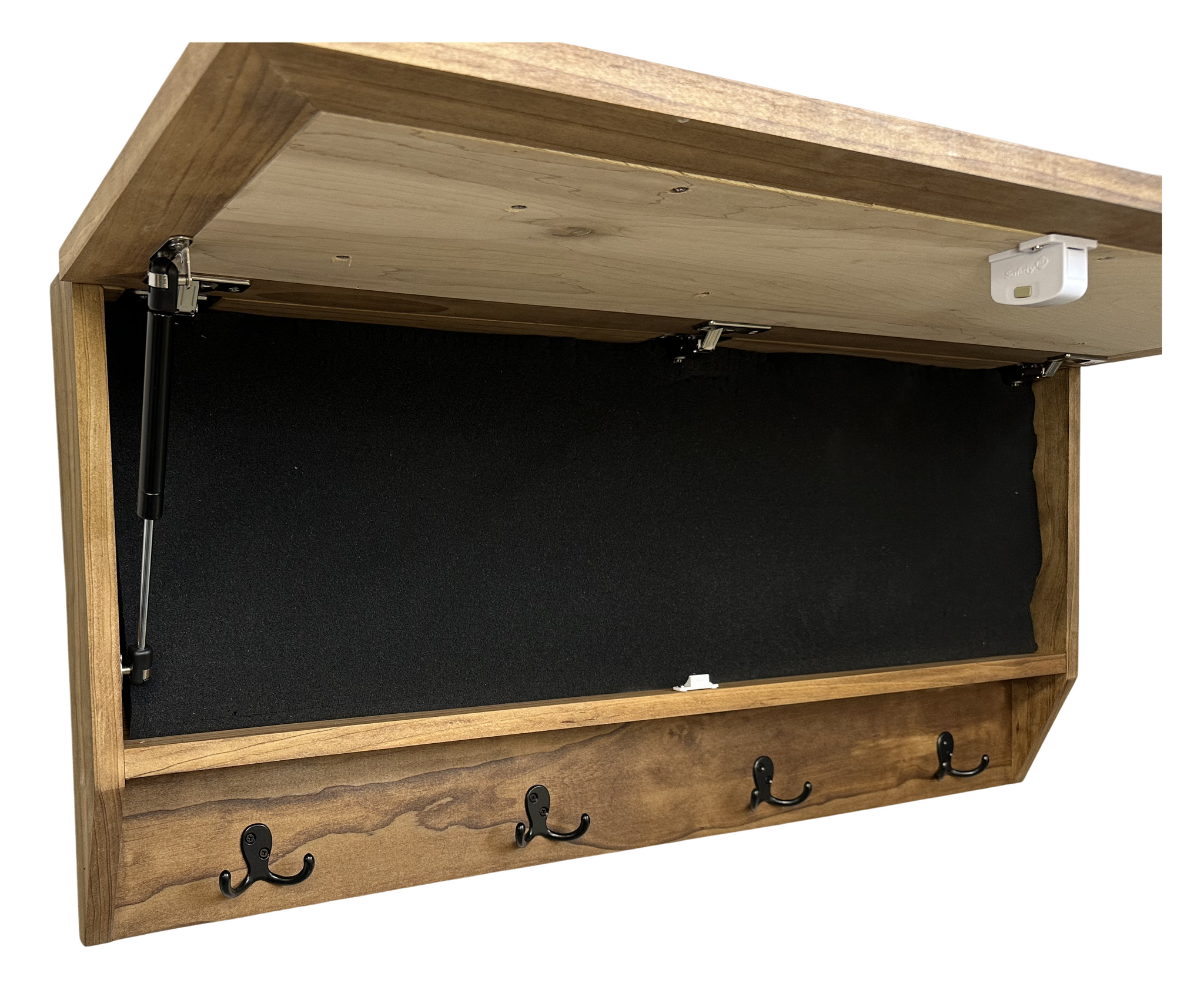 Family Tree Coat Rack Gun Concealment Large Gun Cabinets with open storage view and hooks